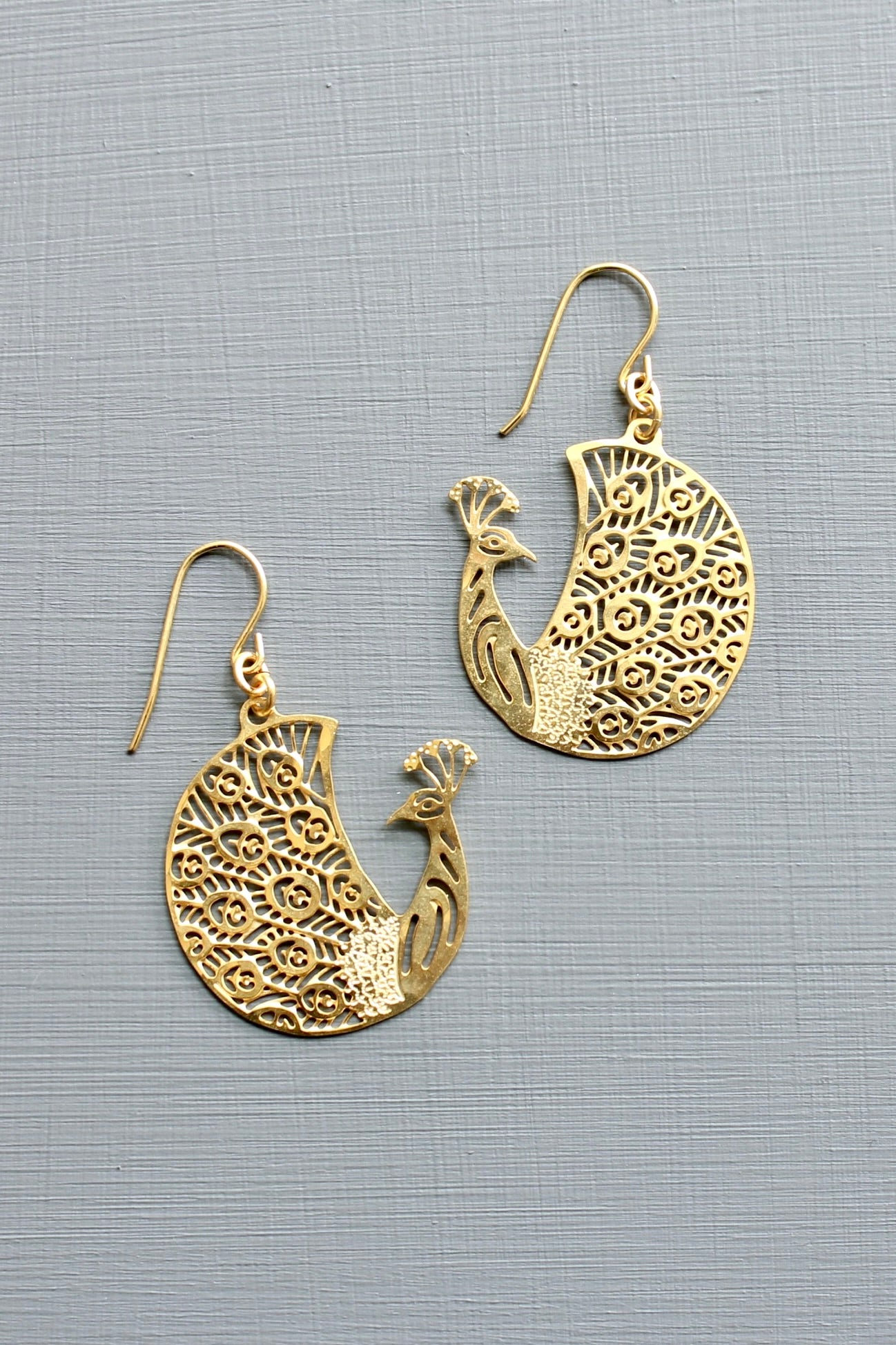 Peacock earrings 1.625 inches