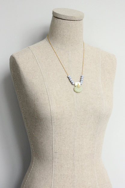 ISL120 Lavender and jade pendant necklace