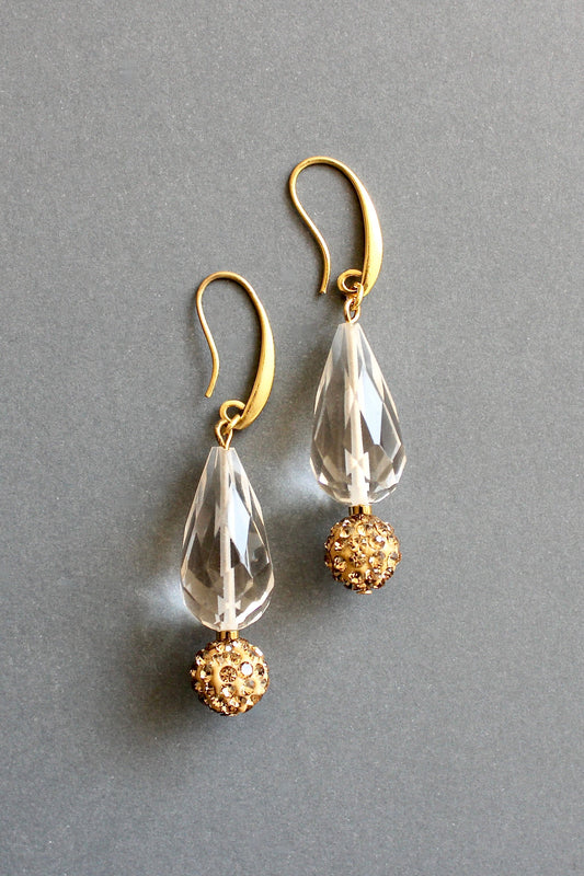 ISLE16 Crystal and topaz glass earrings