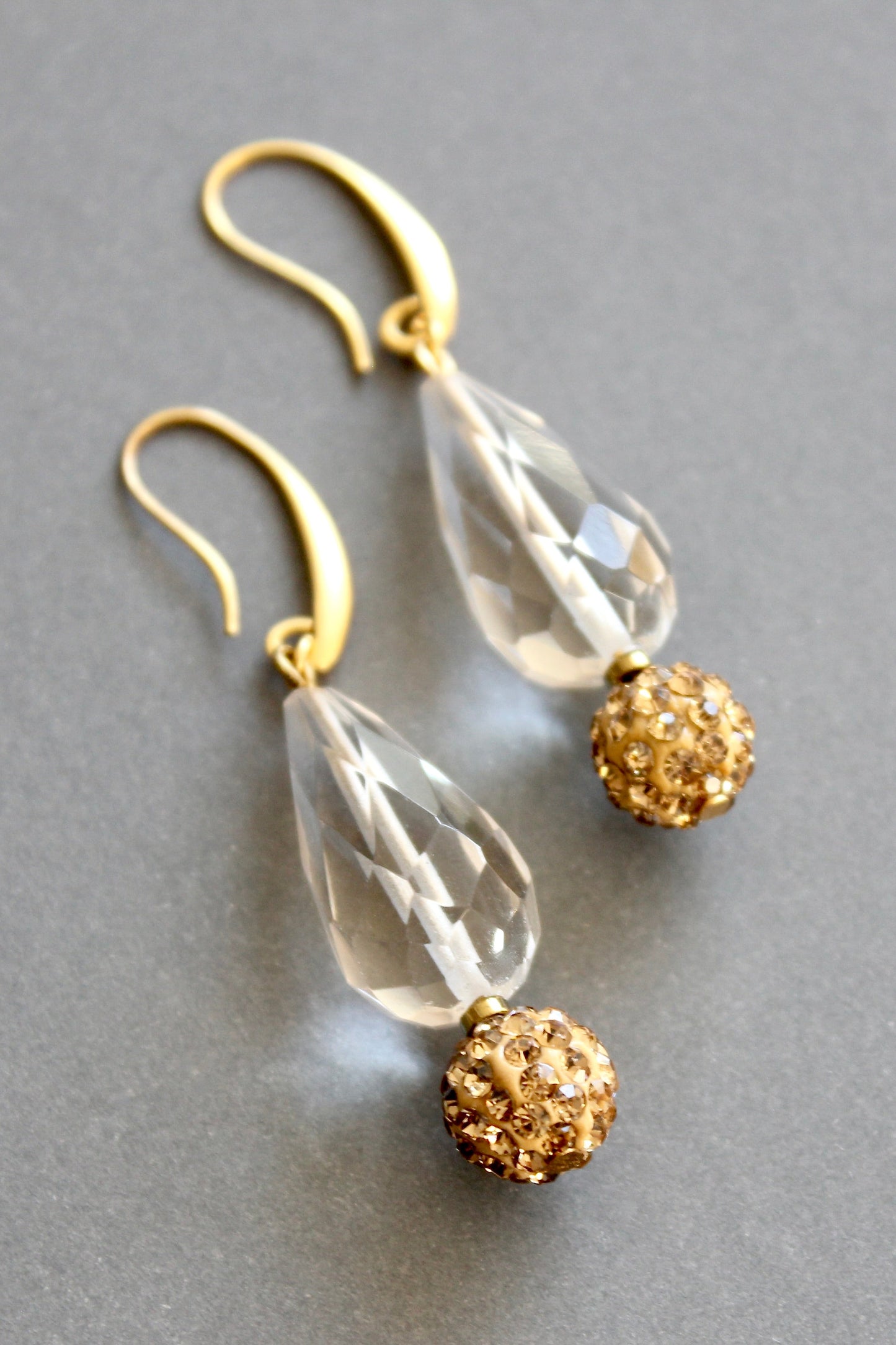 ISLE16 Crystal and topaz glass earrings