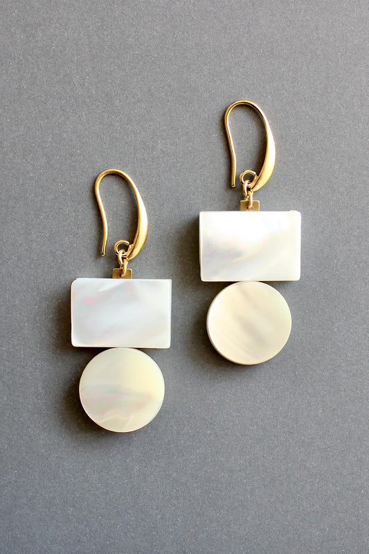 ISLE17 Mother-of-pearl geometric earrings