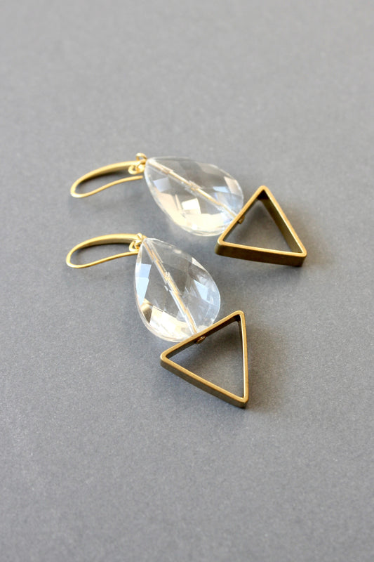 ISLE24 Crystal and brass earrings