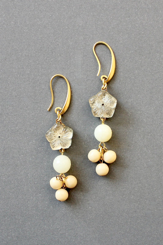 ISLE25 Flower glass cluster earrings