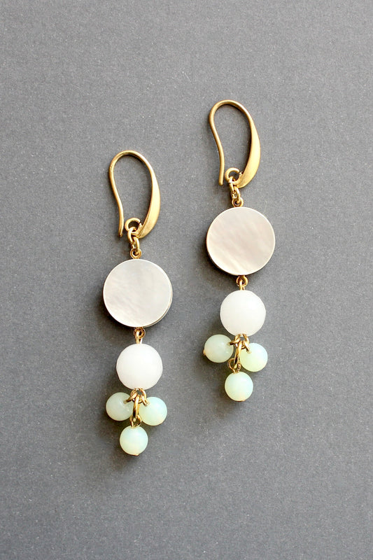 ISLE36 Mother-of-pearl and glass cluster earrings
