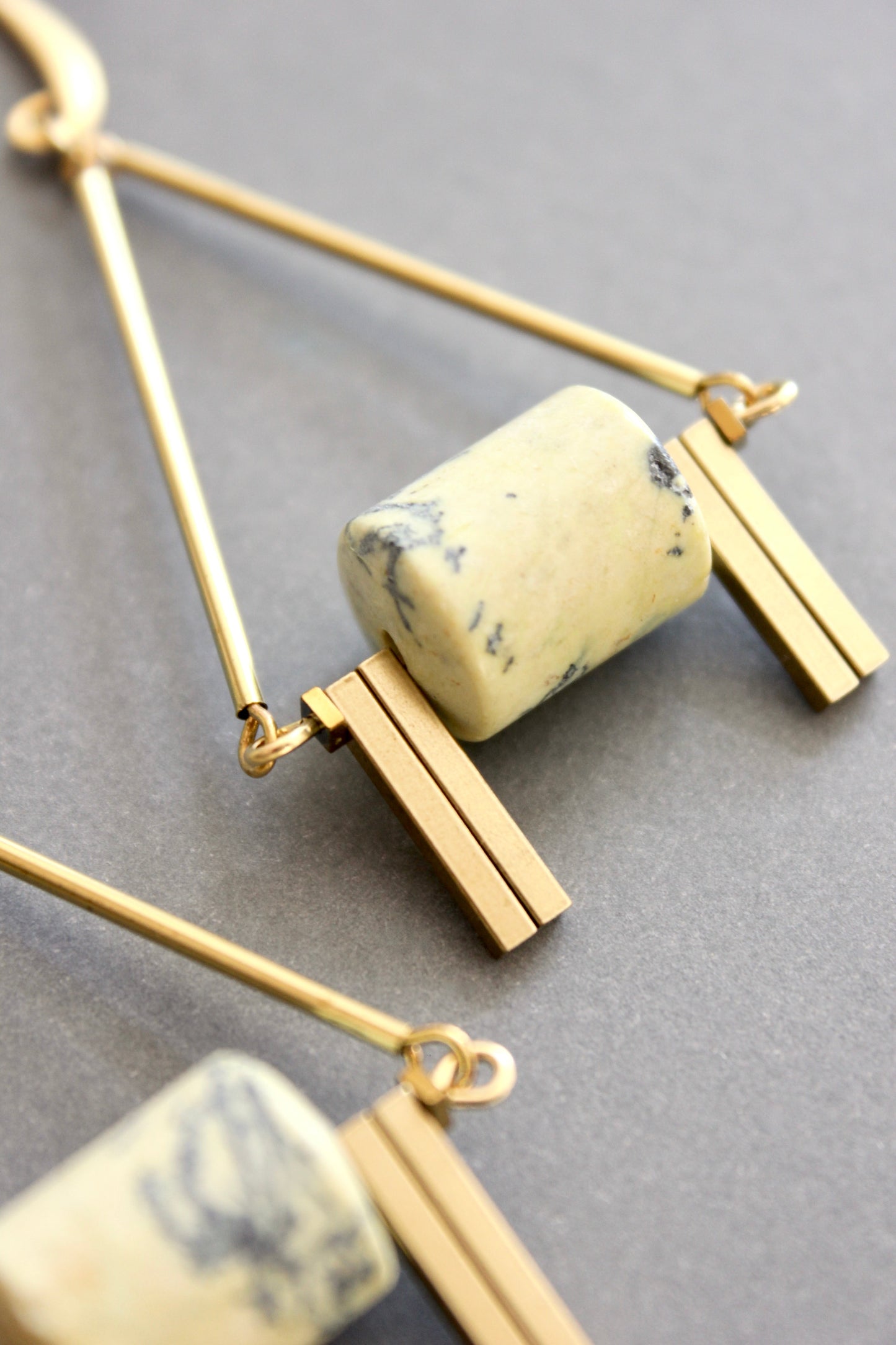 ISLE39 Yellow turquoise geometric earrings