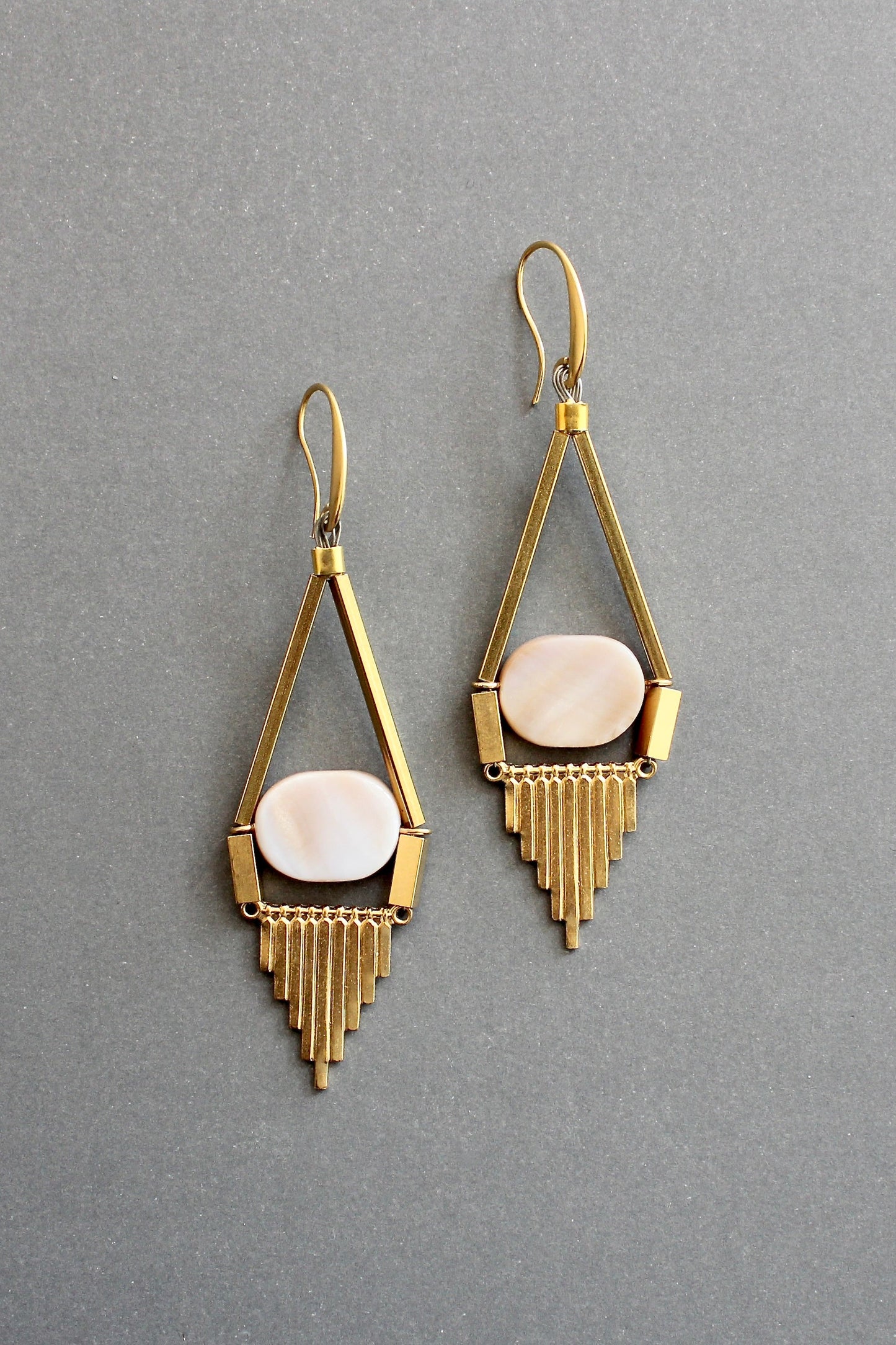 ISLE48 Mother-of-pearl geometric earrings