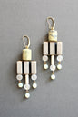 ISLE50 Yellow turquoise and gray geometric chandelier earrings