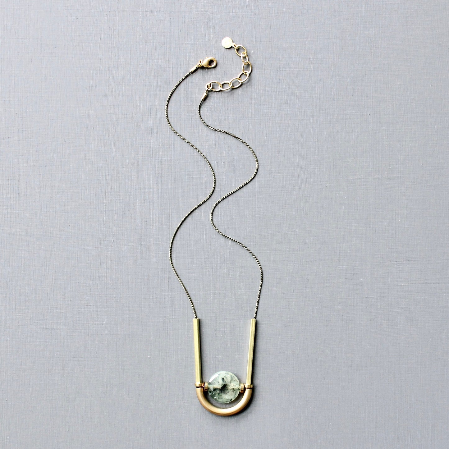 JLT119 geometric quartz necklace