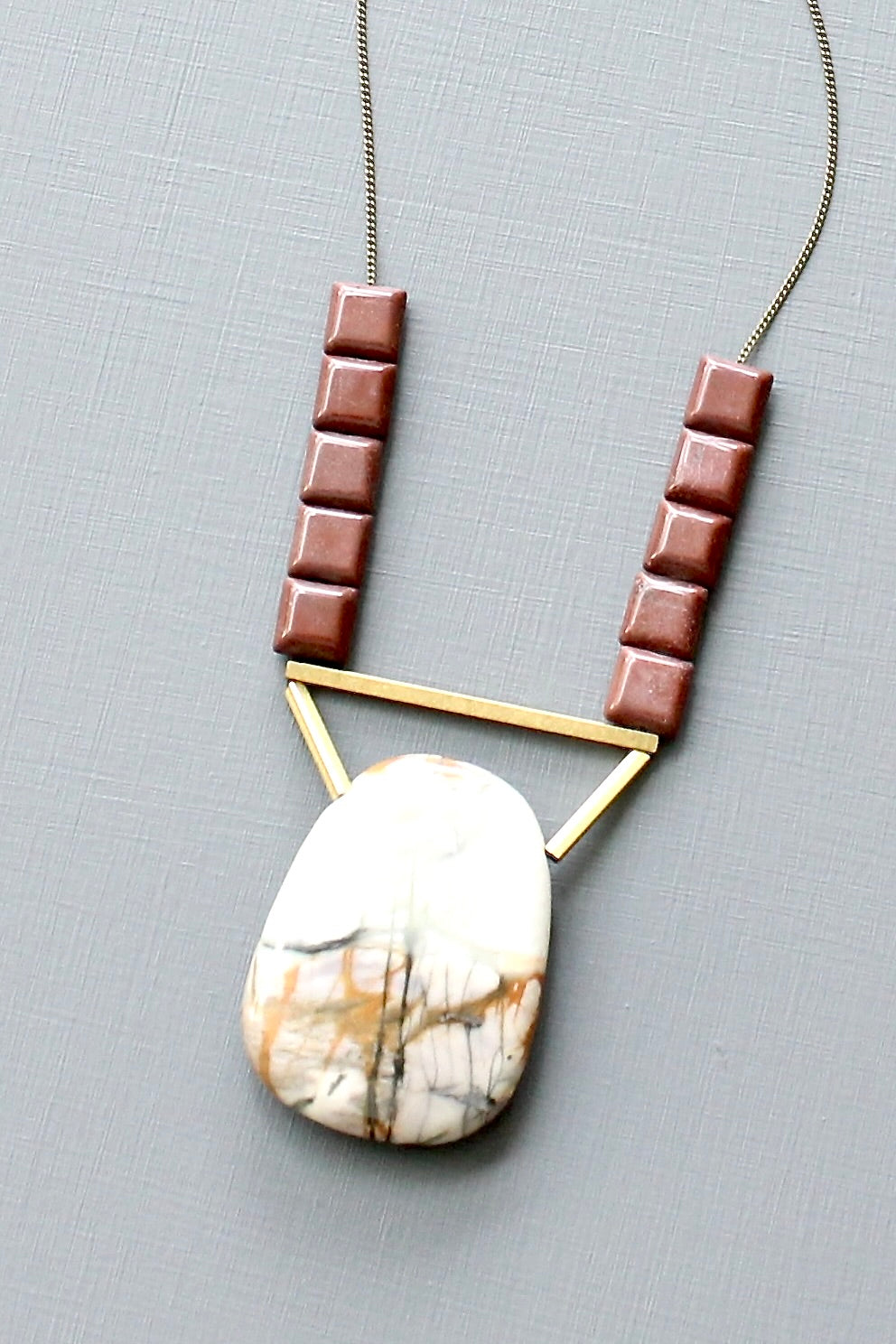 JLT121 jasper pendant necklace