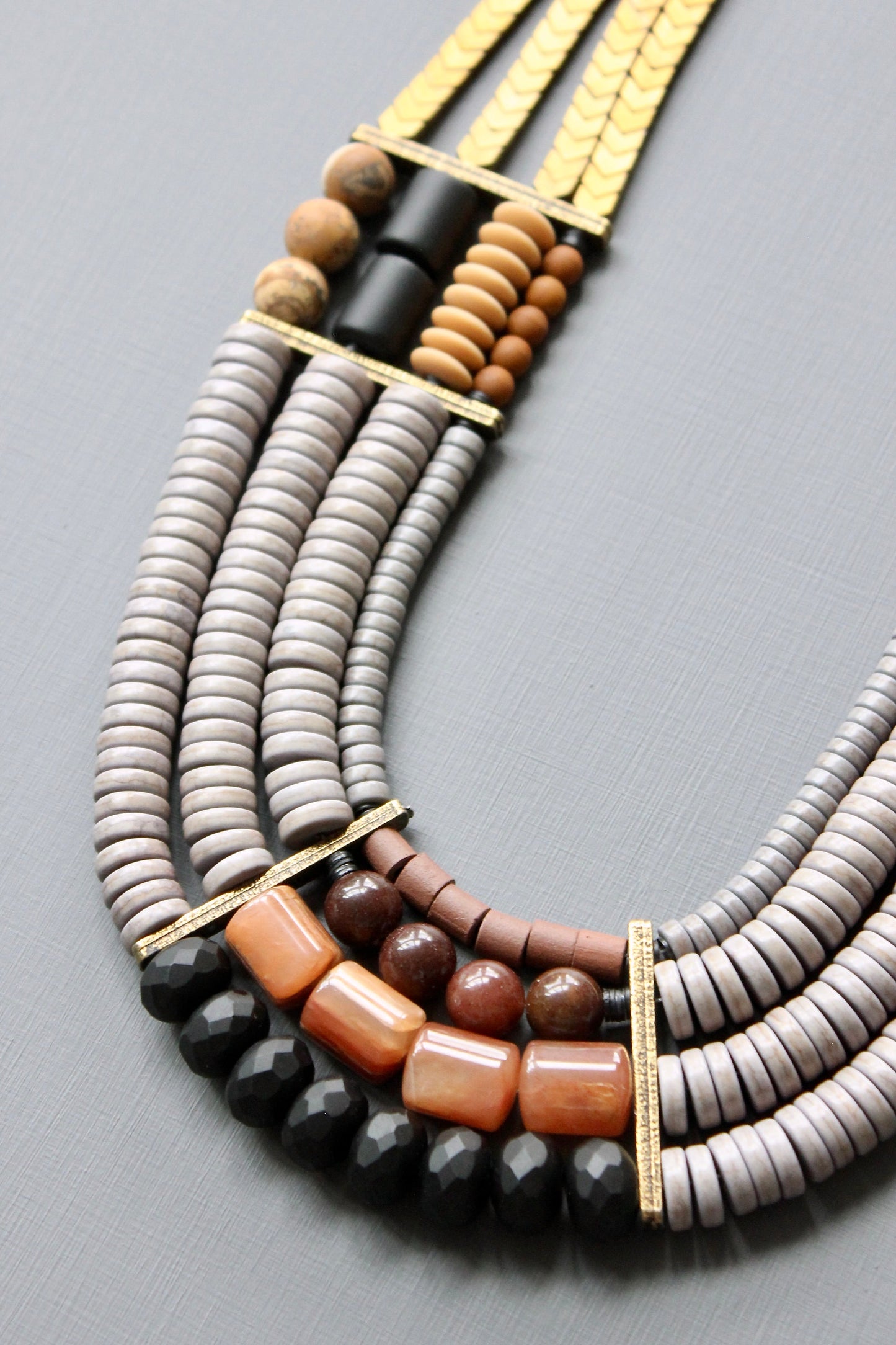 JLT223 4-strand Cleopatra statement necklace