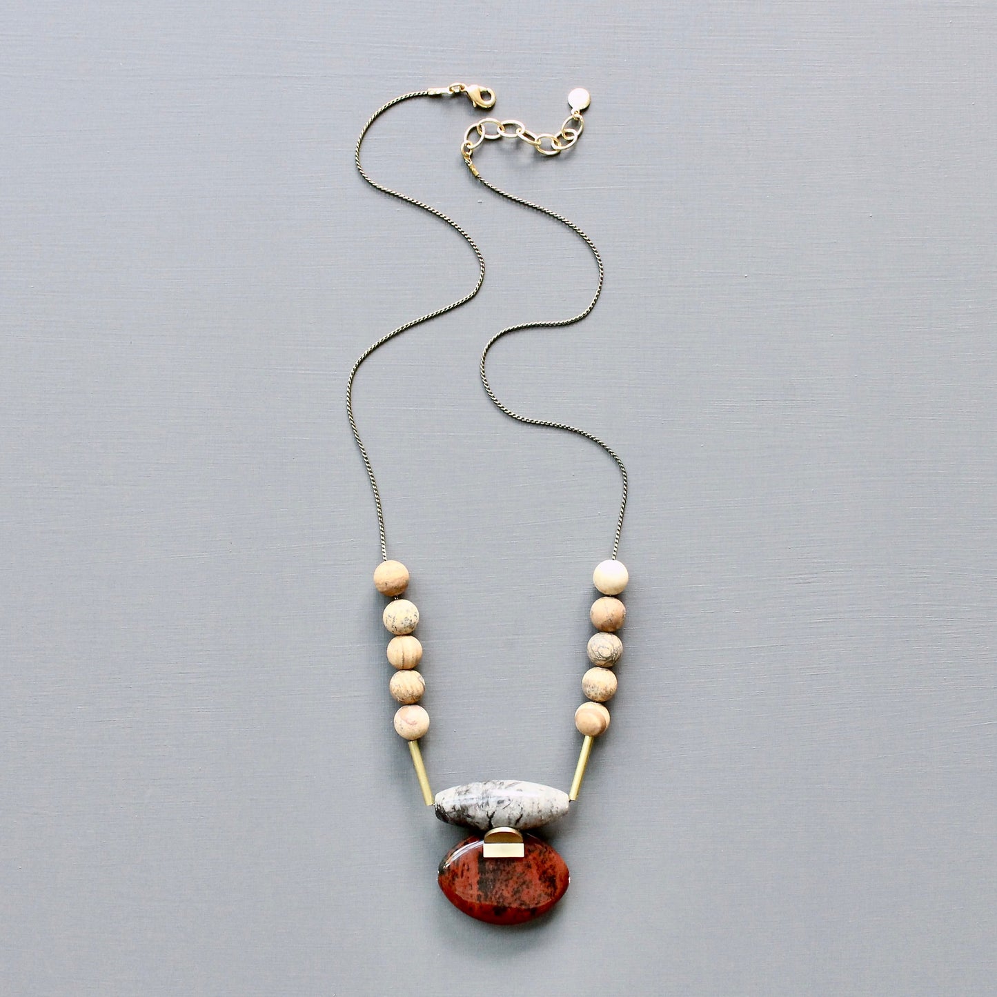 JLT324 jasper Artdeco necklace