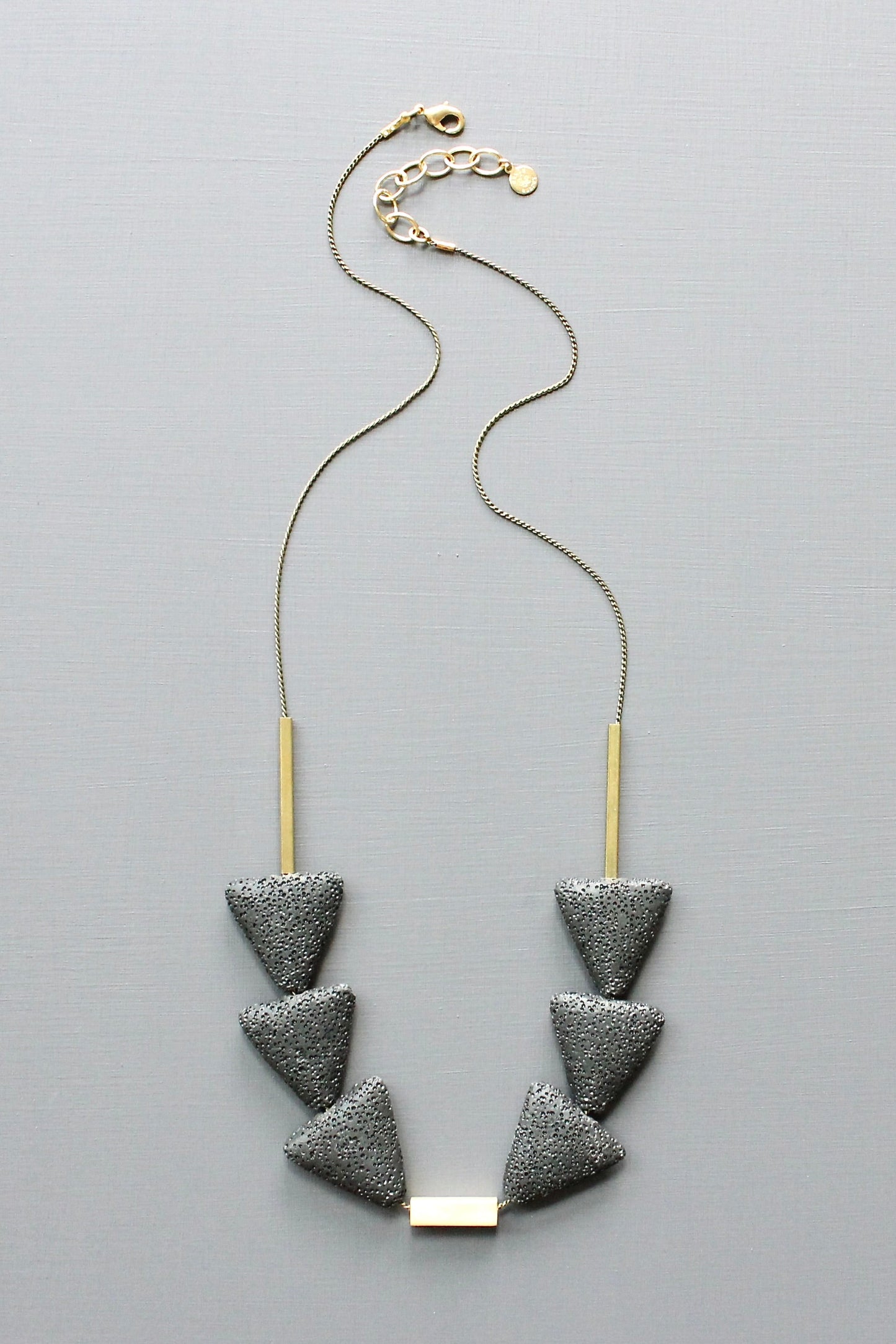 JLT424 black triangle lava necklace