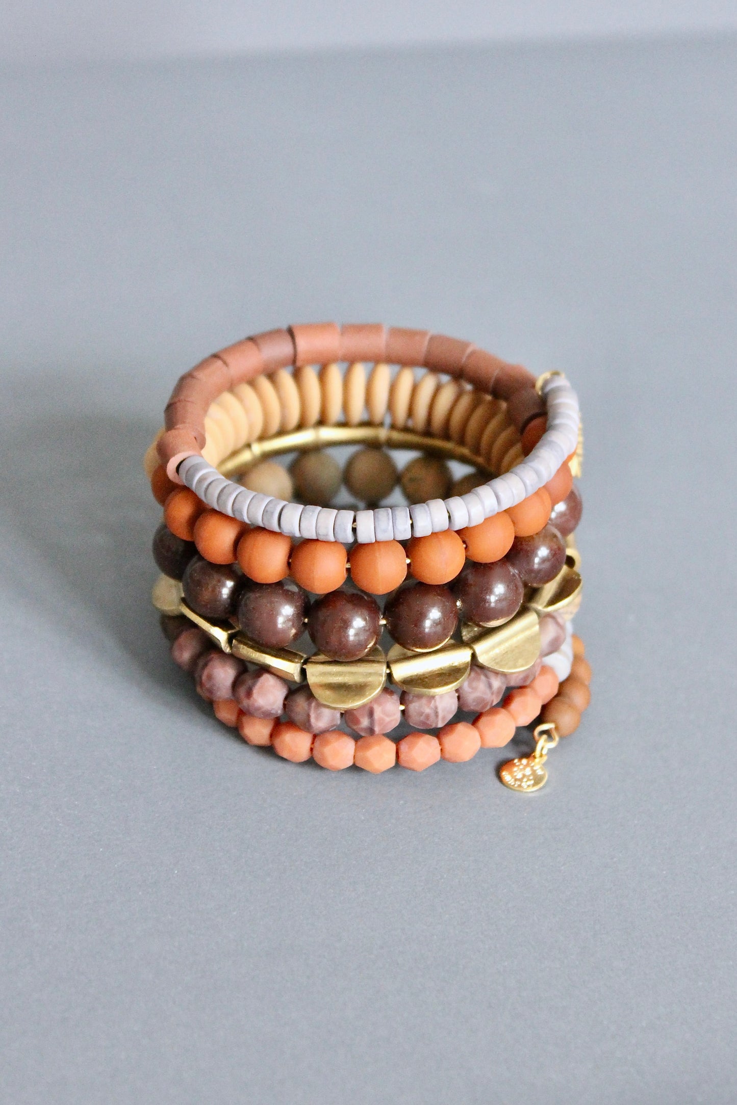 JLTB09 brown and gray wrap bracelet