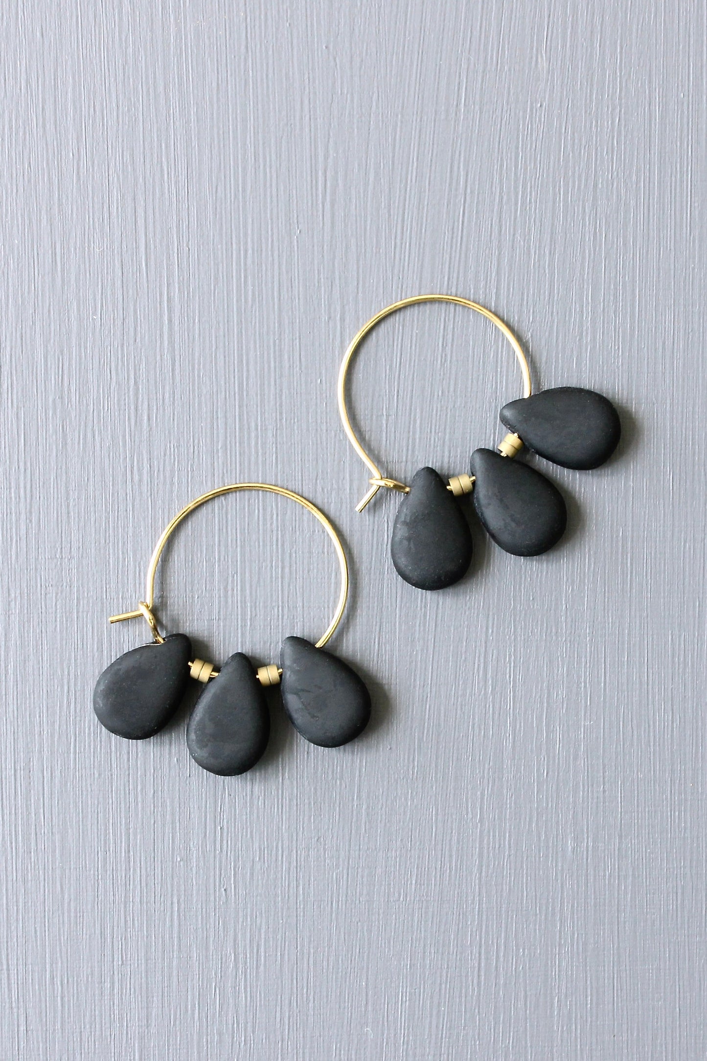 JLTE02 matte black mini hoop earrings