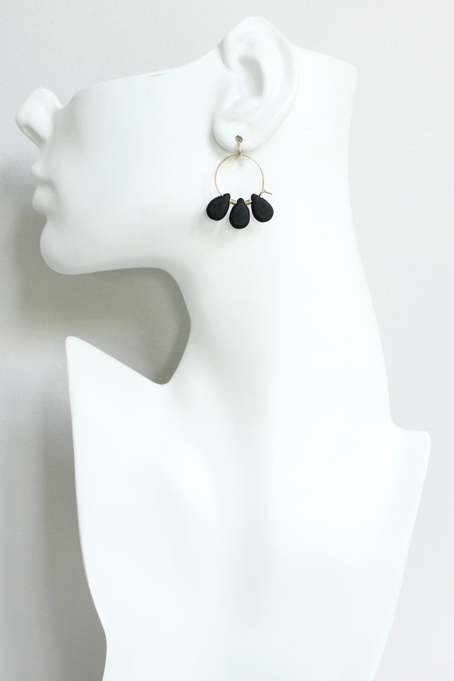 JLTE02 matte black mini hoop earrings