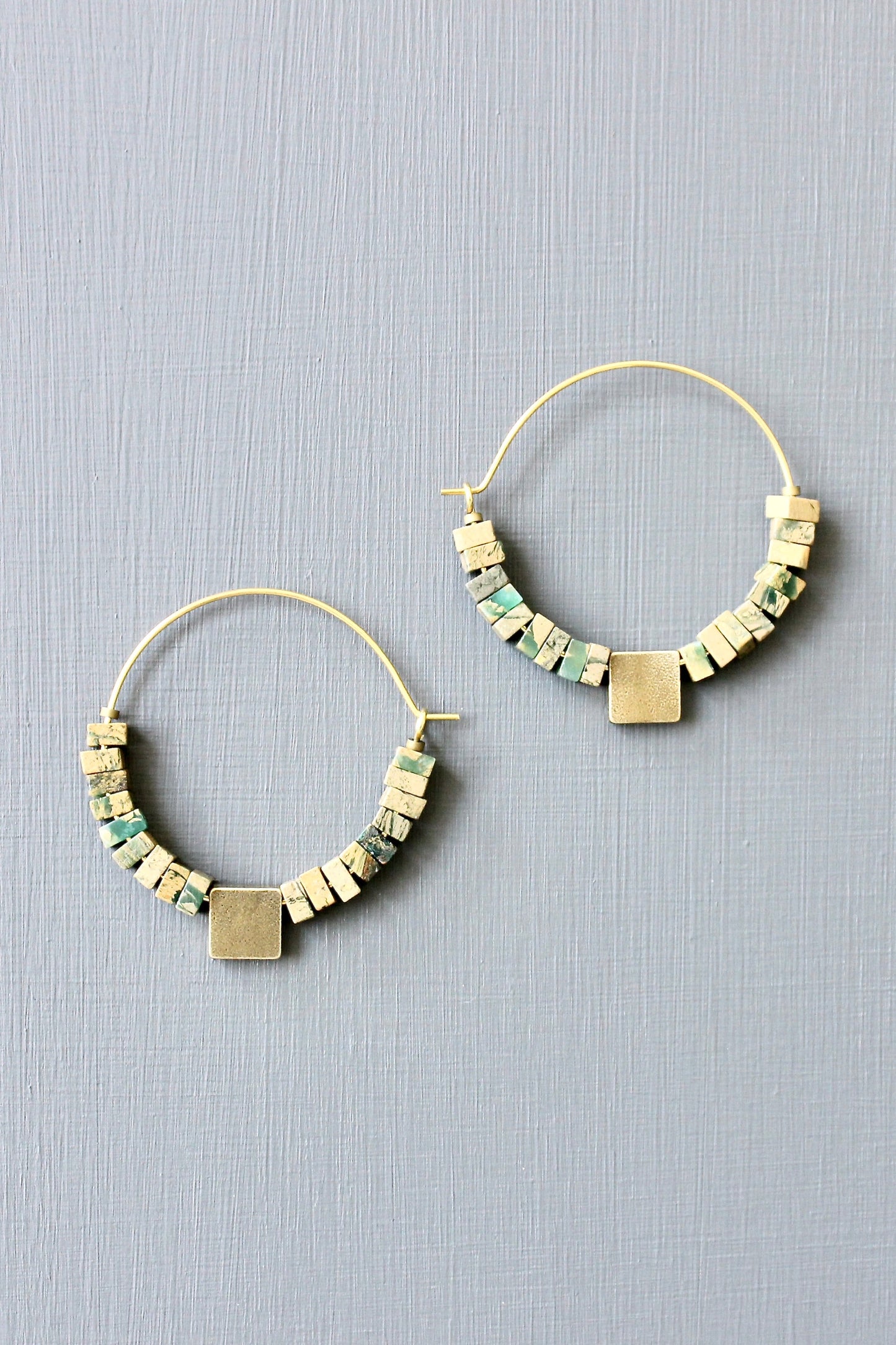 JLTE06 jasper hoop earrings
