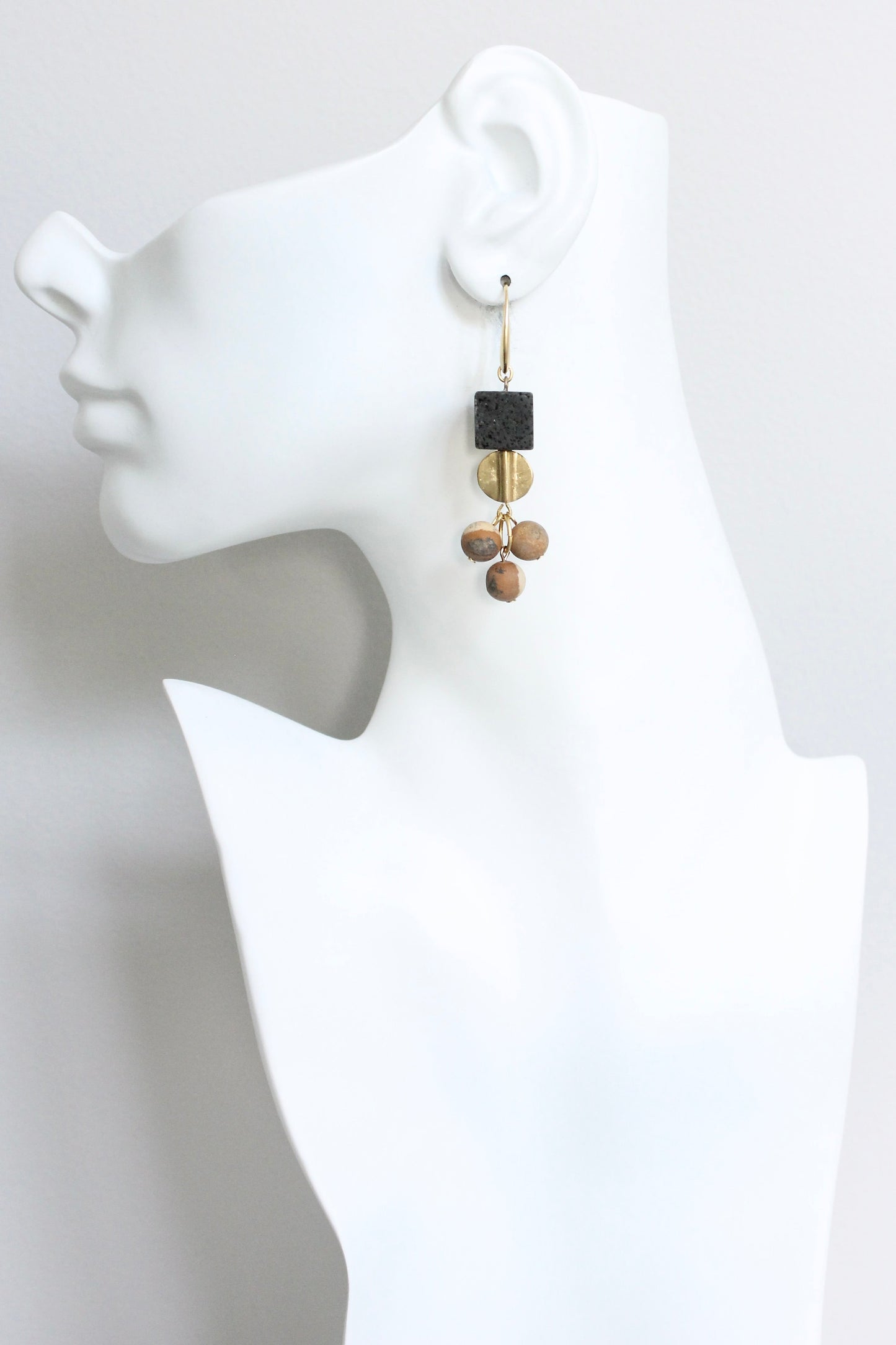 JLTE36 lava and jasper earrings
