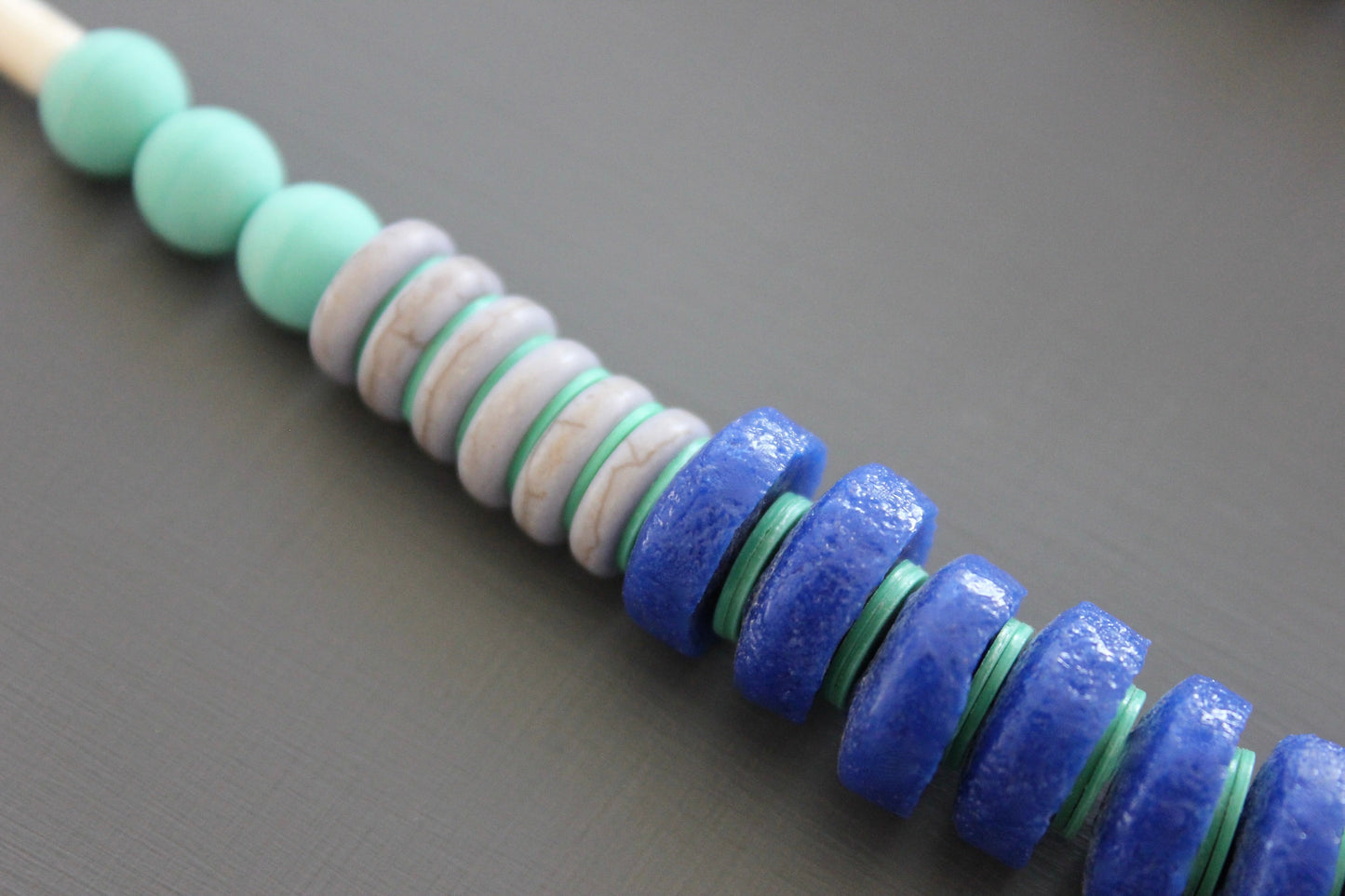 KYL126 Cobalt Ghana glass necklace