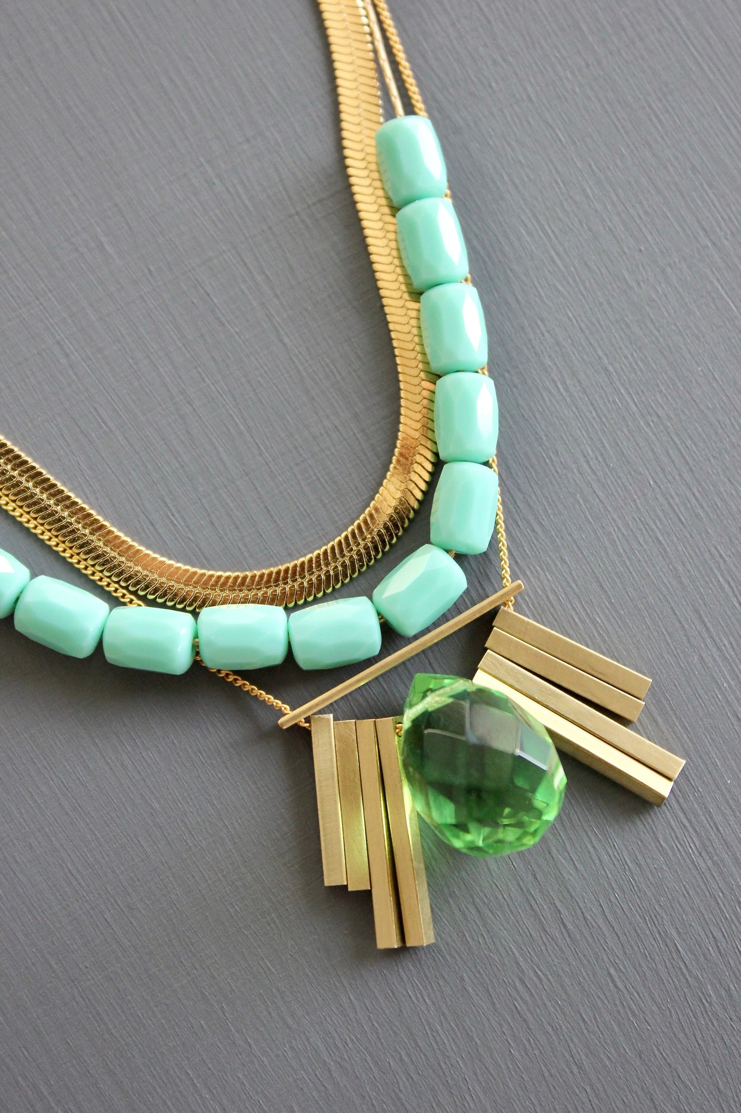 KYL218 multistrand herringbone necklace