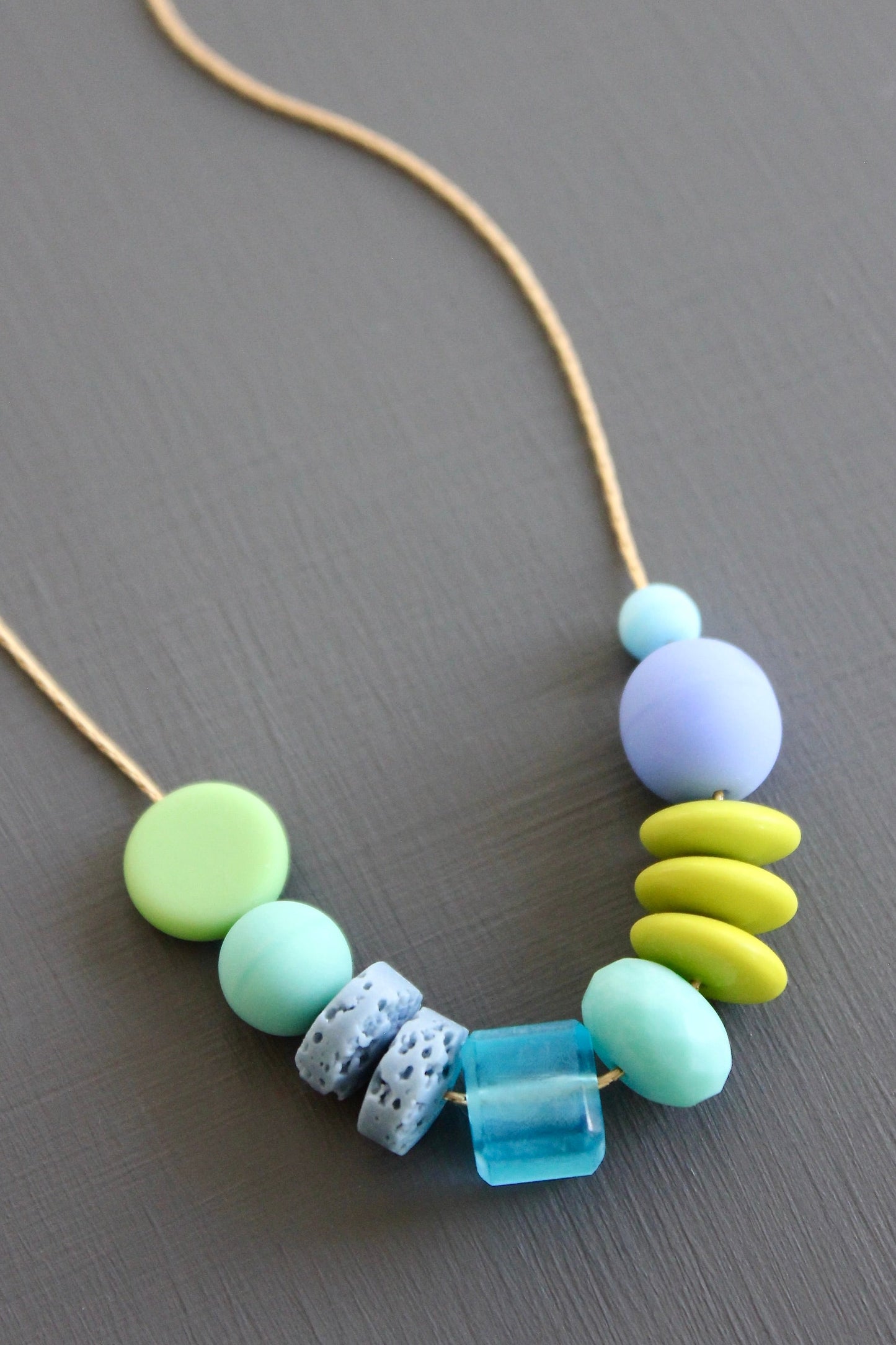 KYL317 matte glass necklace