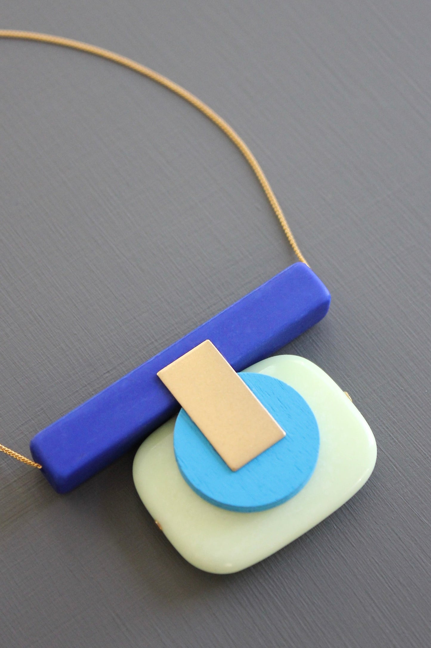 KYL420 cobalt and mint necklace