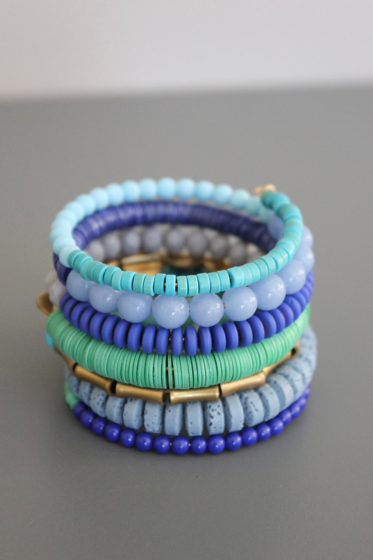 KYLB03 turquoise and cobalt wrap bracelet