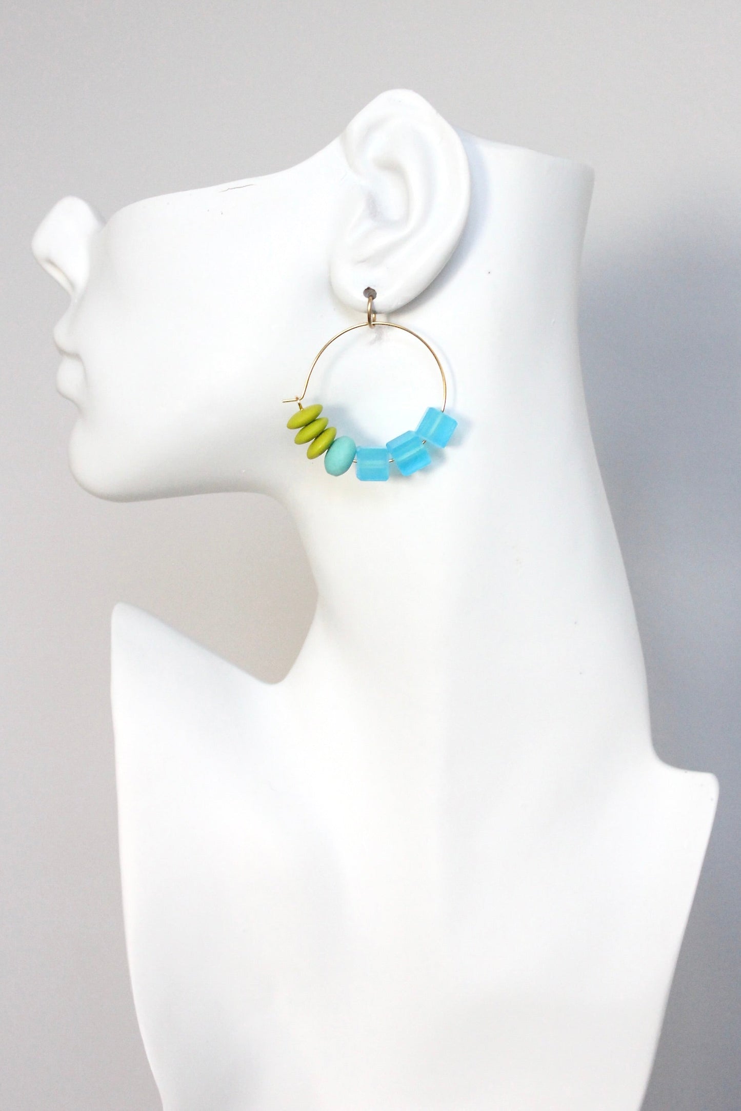 KYLE06 glass hoop earrings