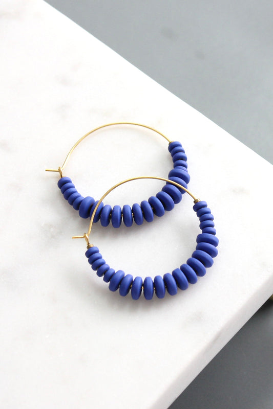 KYLE08 cobalt hoop earrings