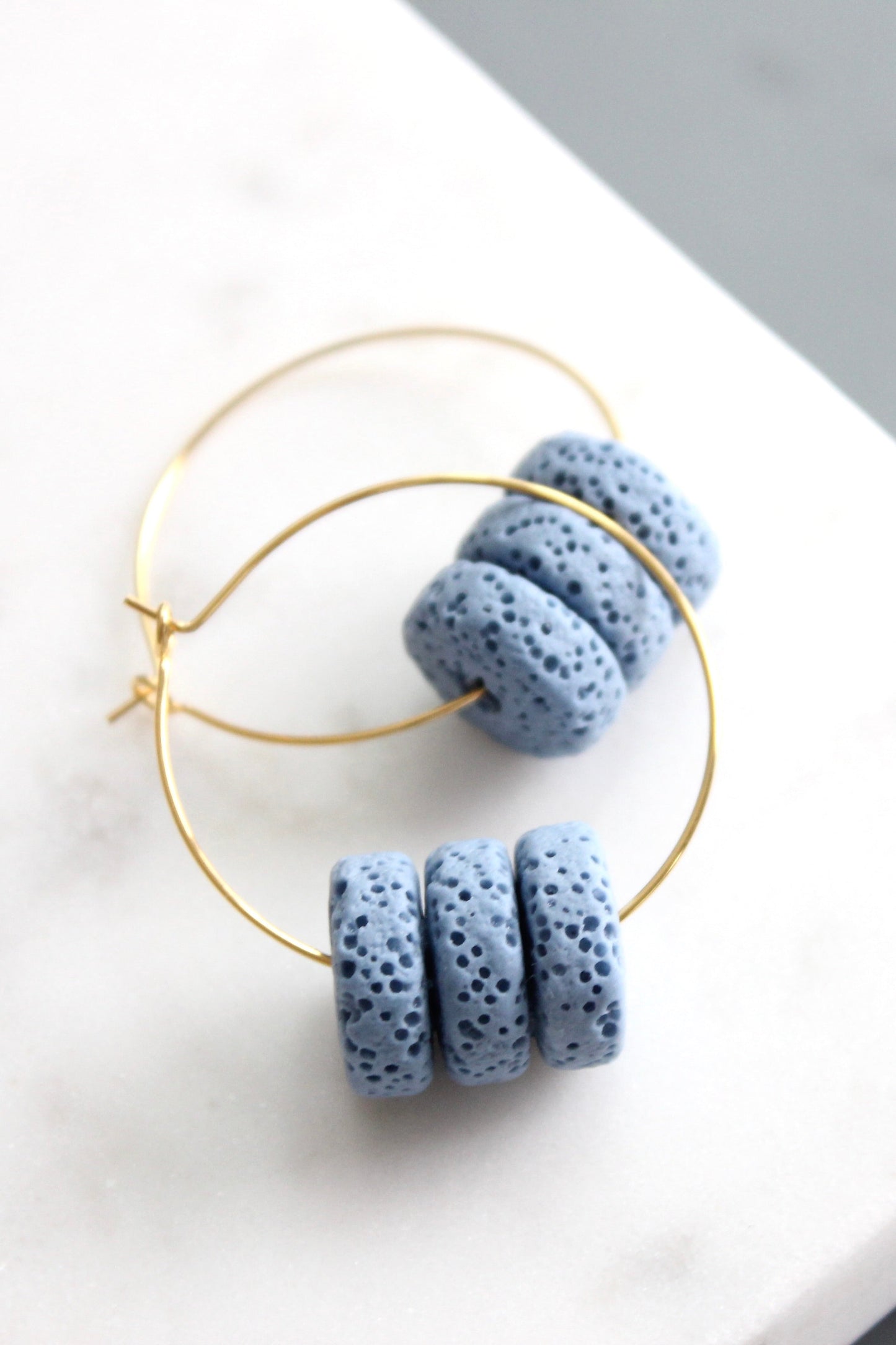 KYLE11 lava bead hoop earrings