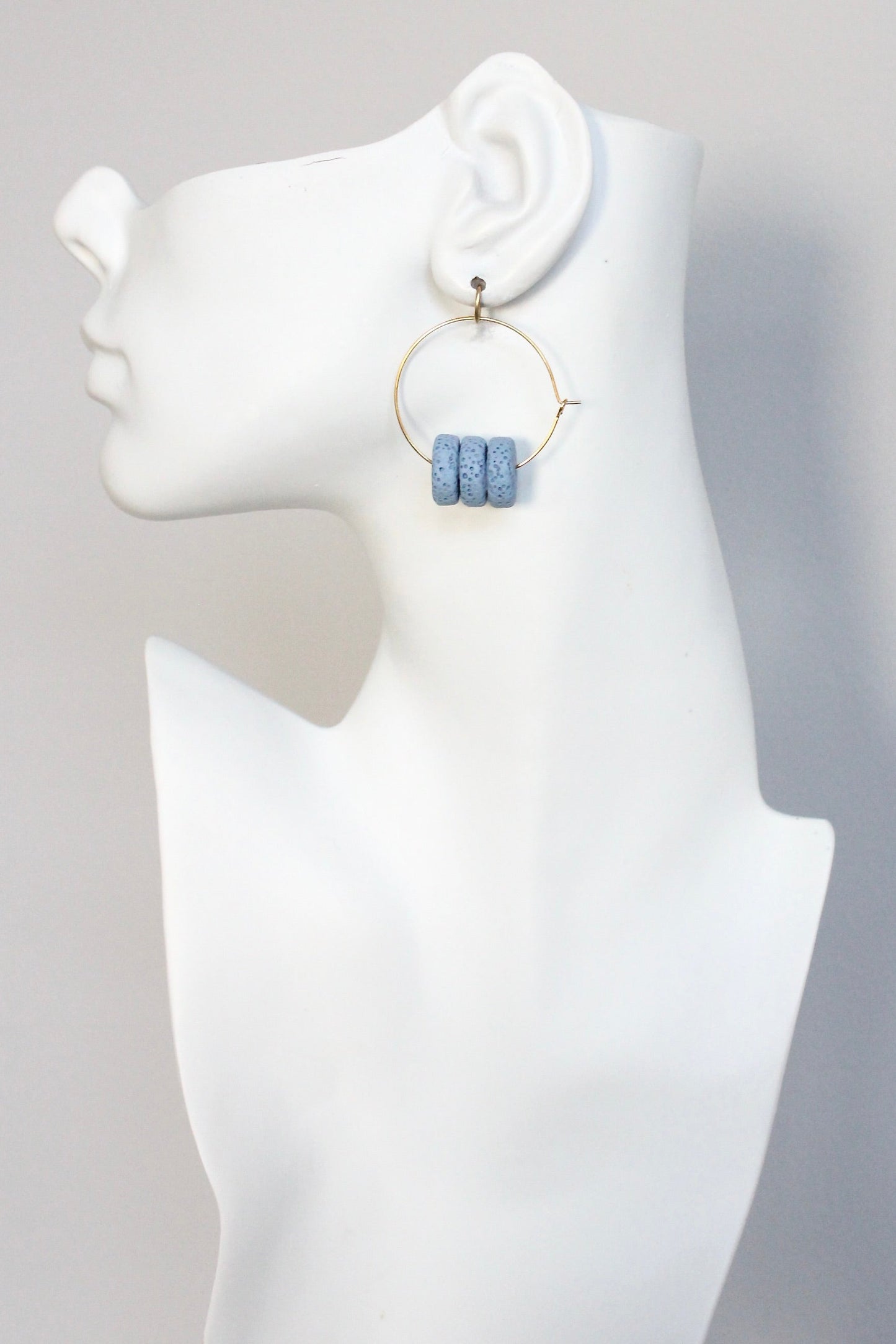 KYLE11 lava bead hoop earrings