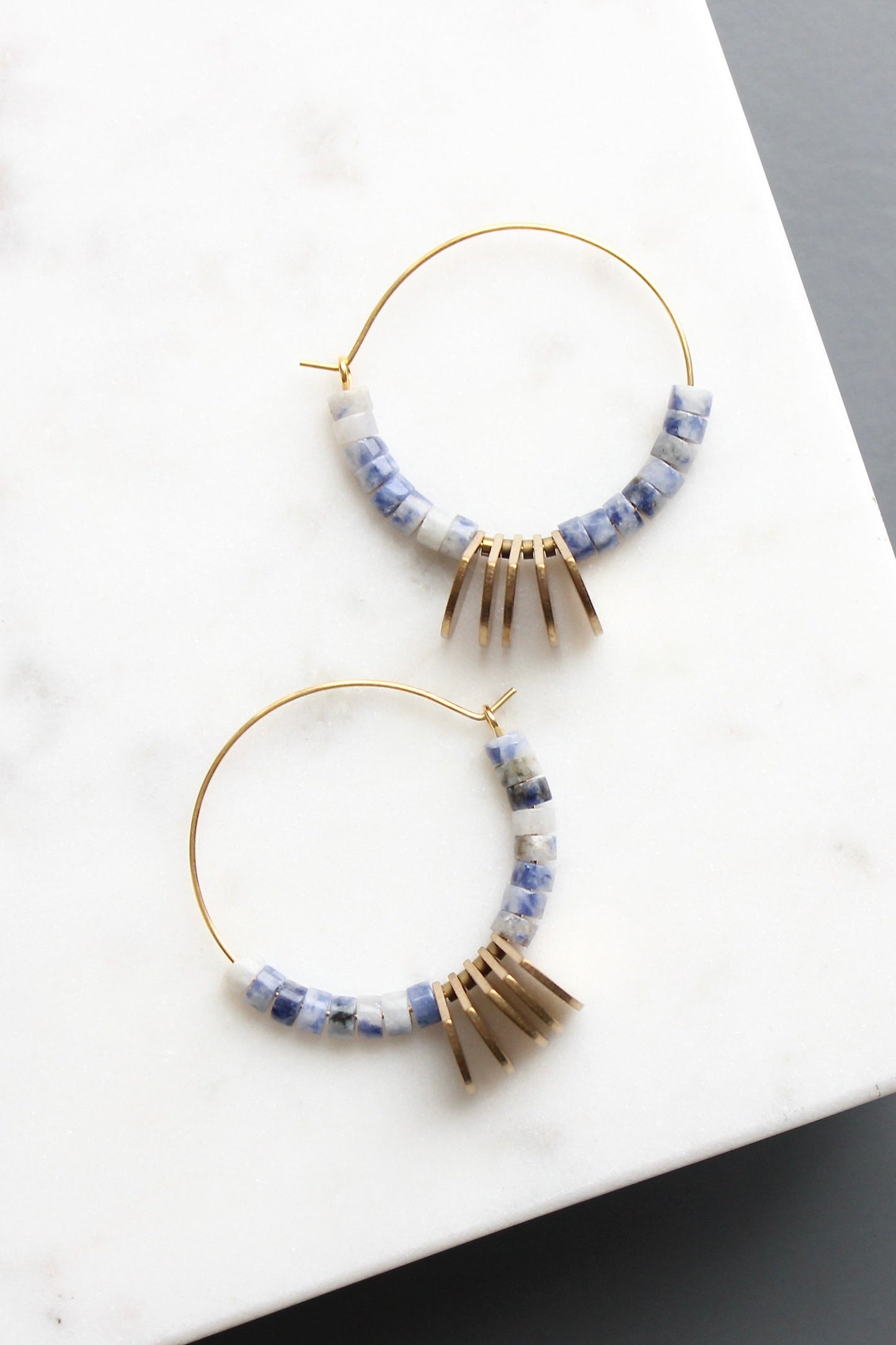 KYLE14 sodalite hoop earrings