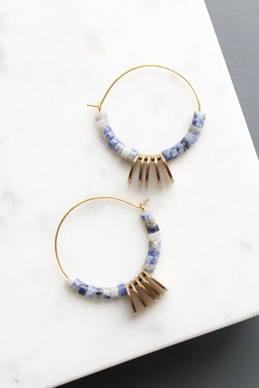 KYLE14 sodalite hoop earrings