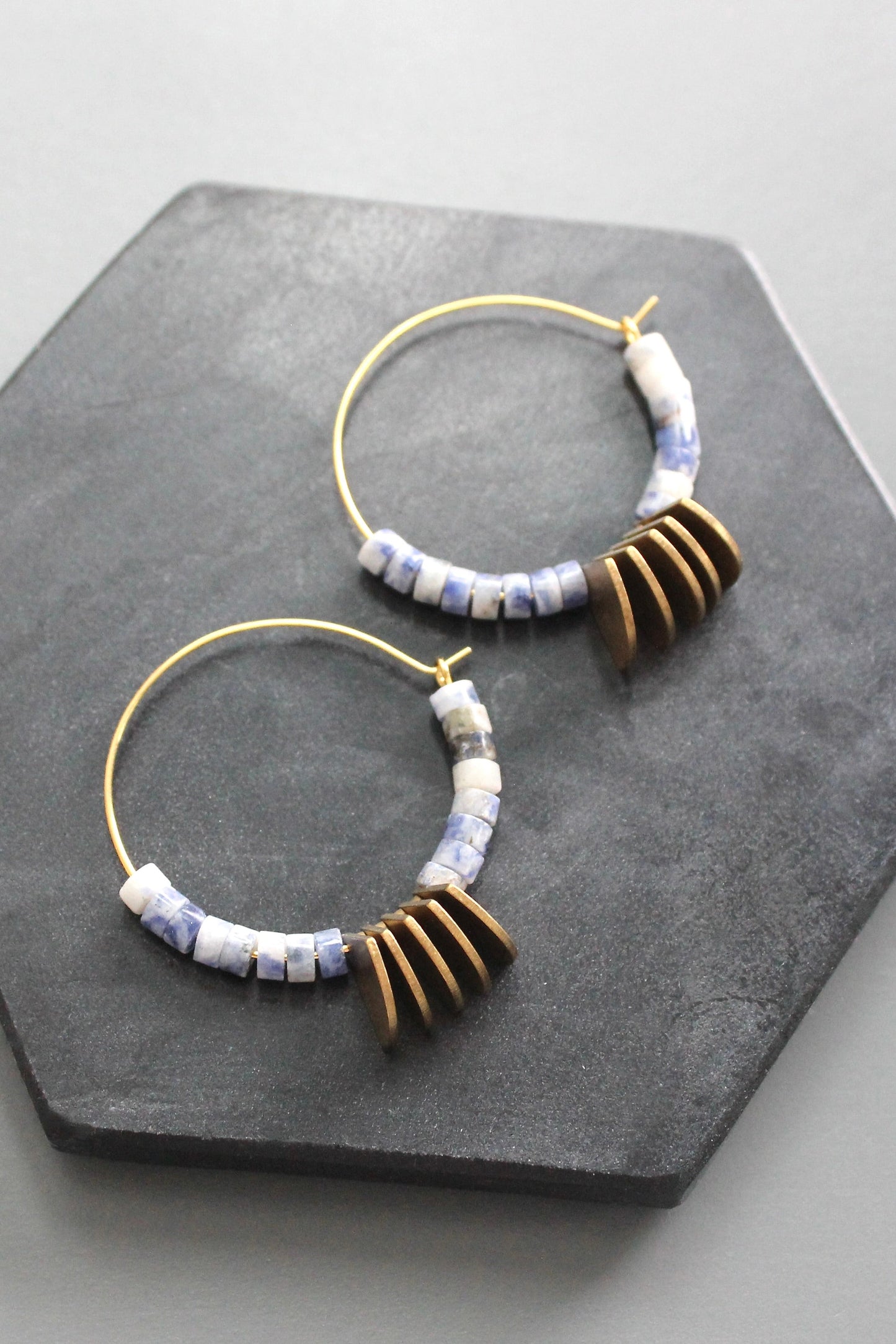 KYLE14 sodalite hoop earrings