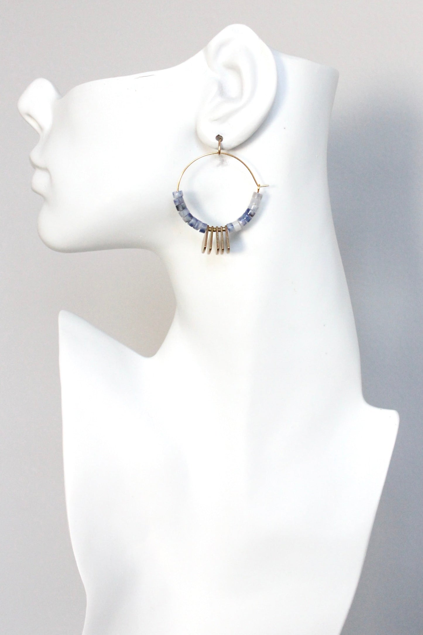 KYLE14 sodalite hoop earrings