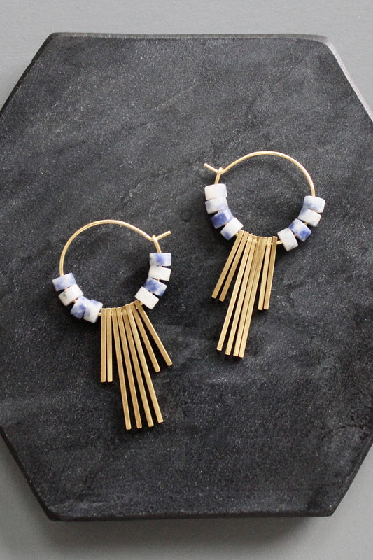KYLE16 sodalite hoop earrings