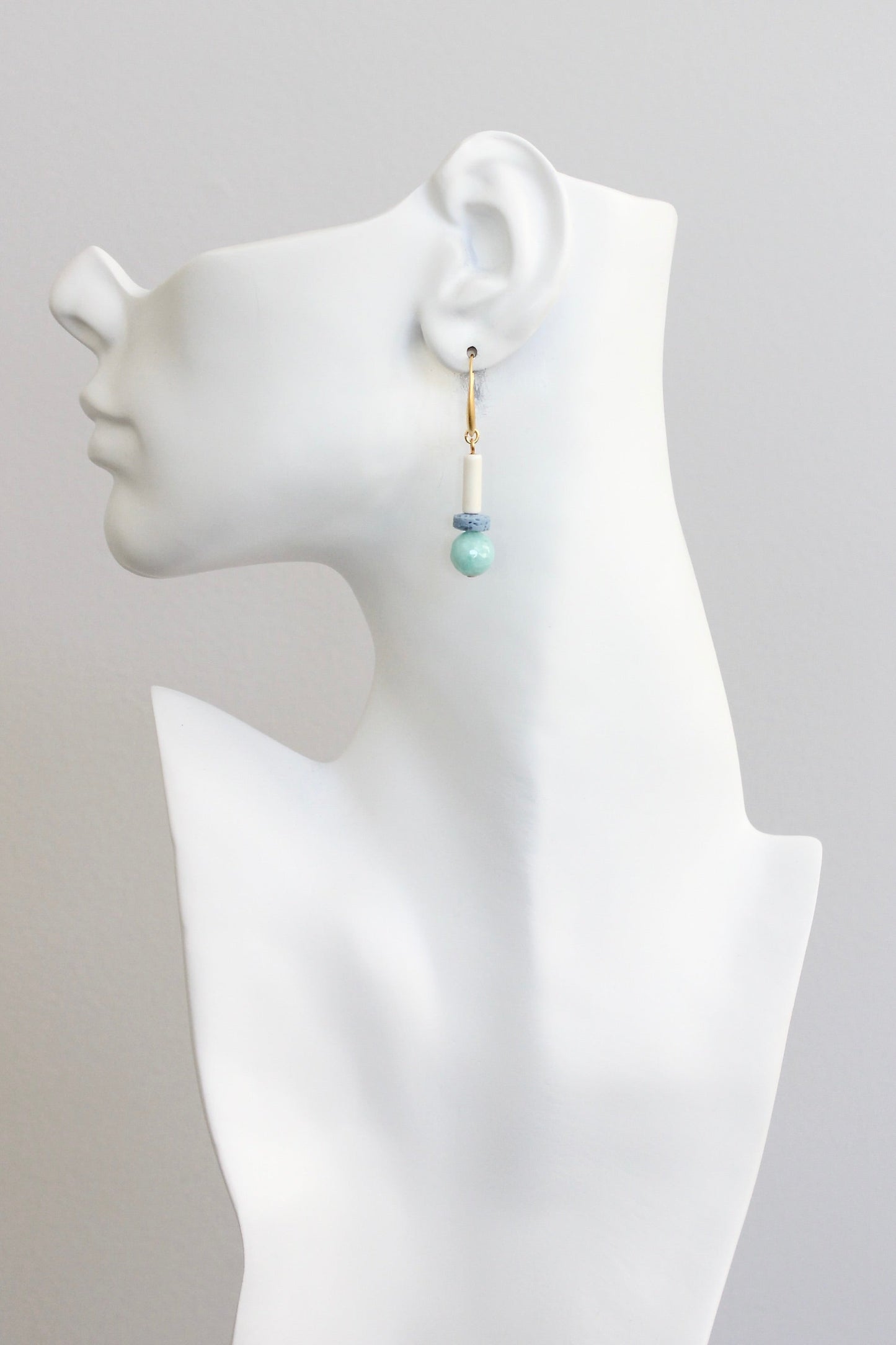 KYLE17 amazonite and lava bead earrings
