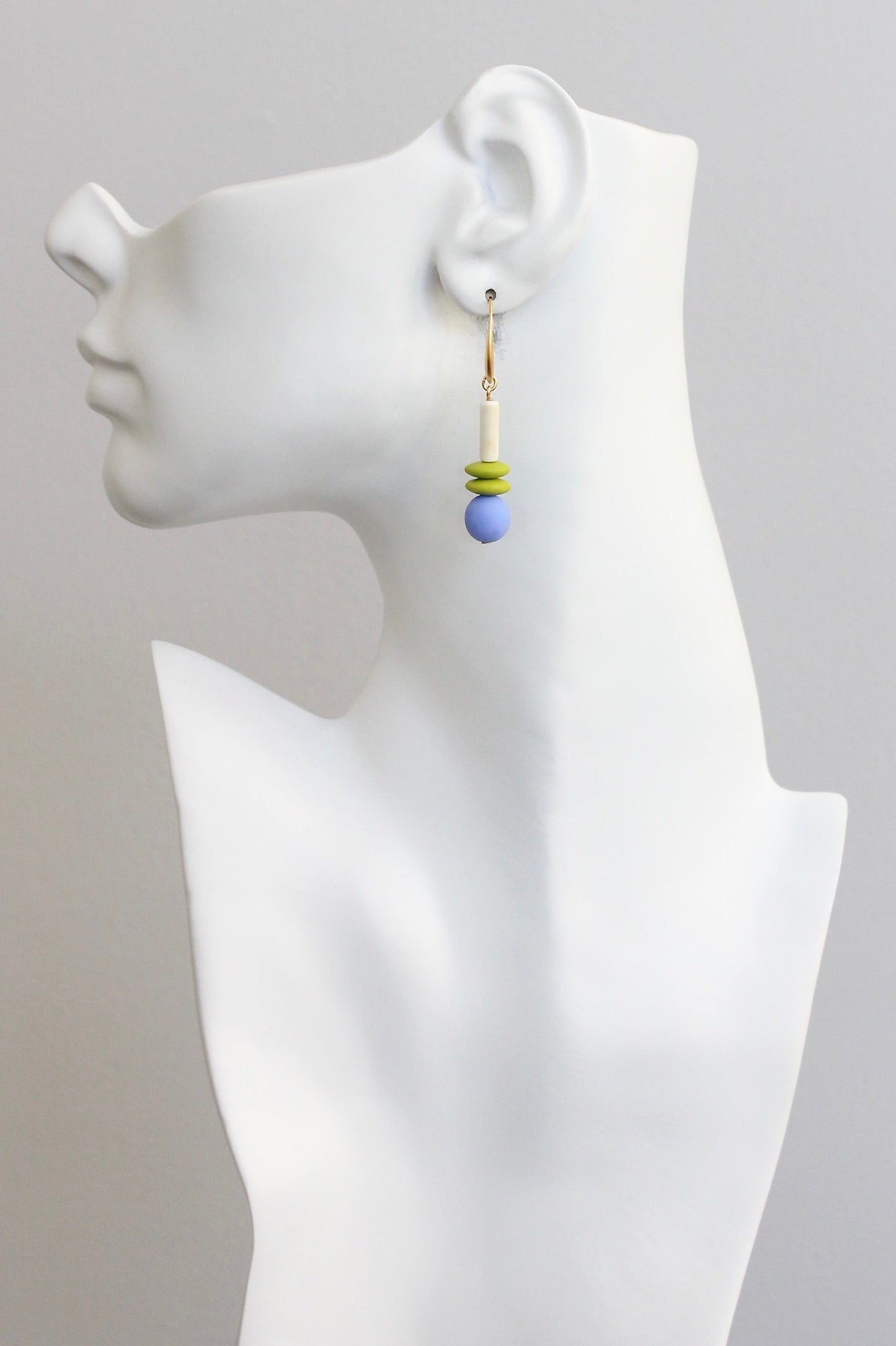 KYLE21 periwinkle and chartreuse earrings