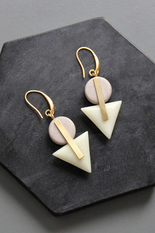 KYLE23 geometric triangle agate earrings