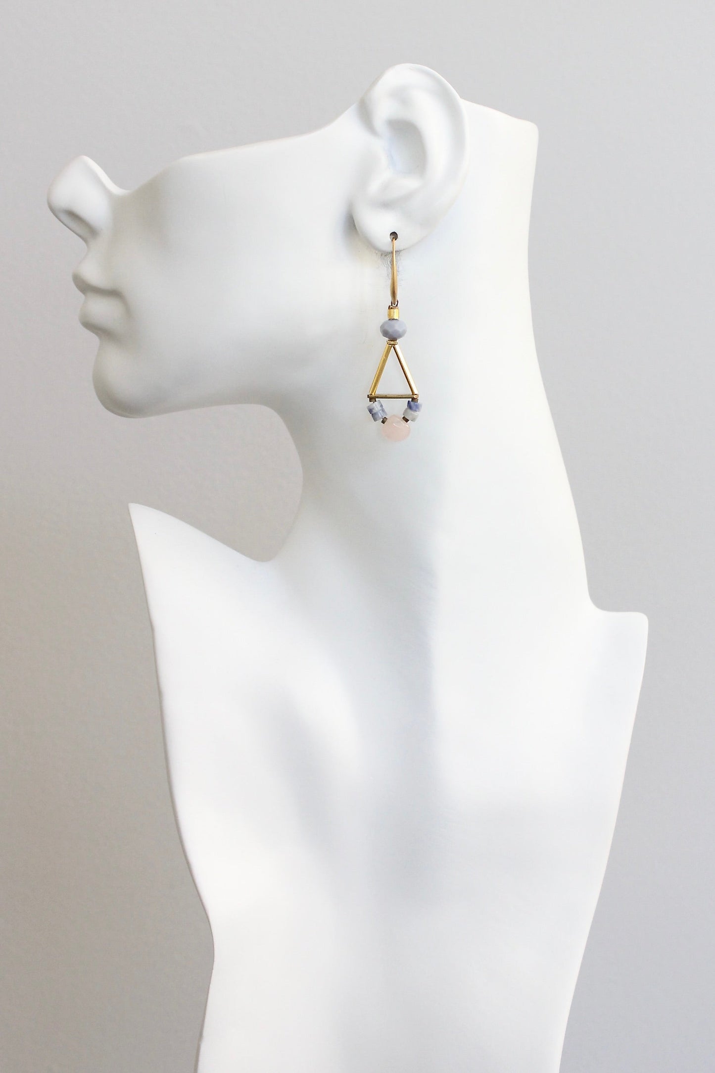 KYLE24 sodalite and peach jade earrings