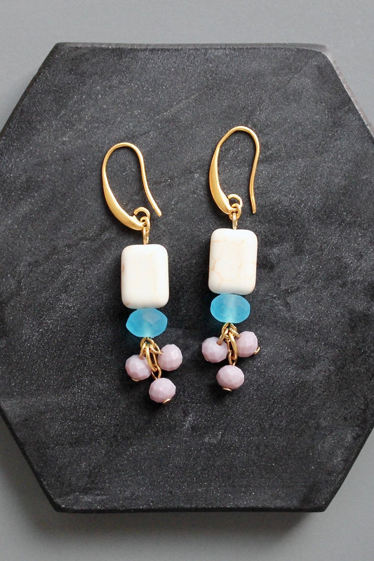 KYLE25 lavender and capri blue earrings