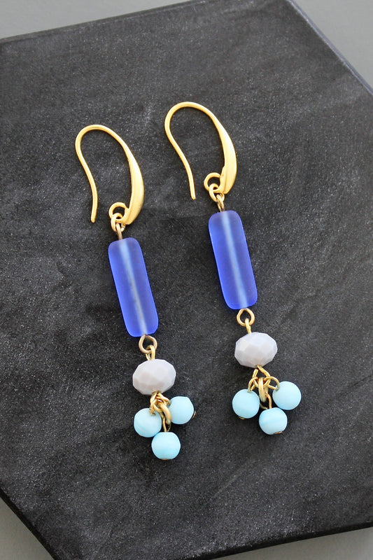 KYLE32 cobalt glass earrings