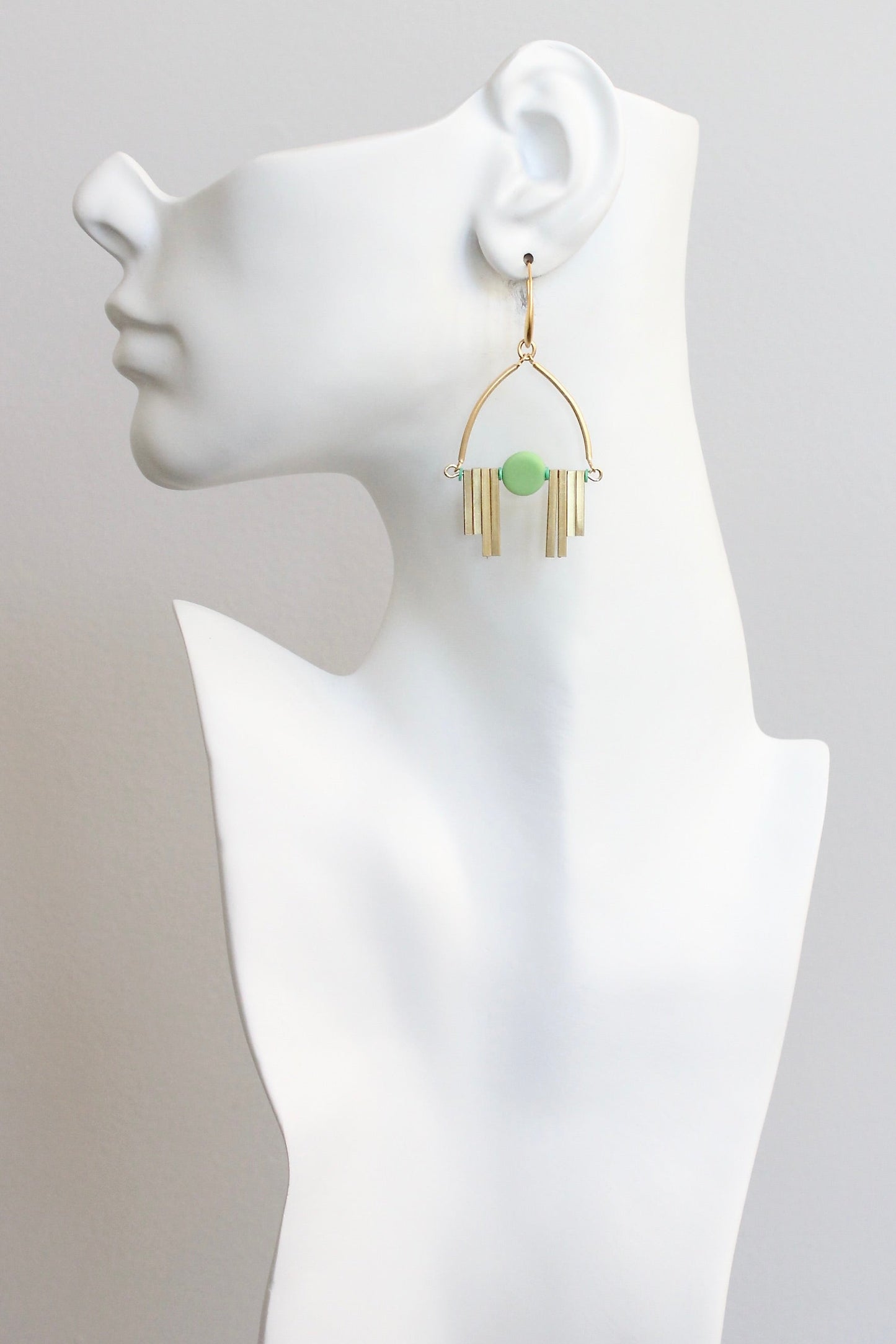 KYLE35 matte green Artdeco earrings