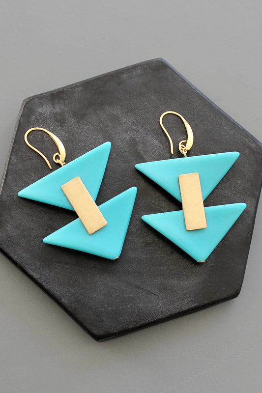 KYLE38 turquoise triangle earrings