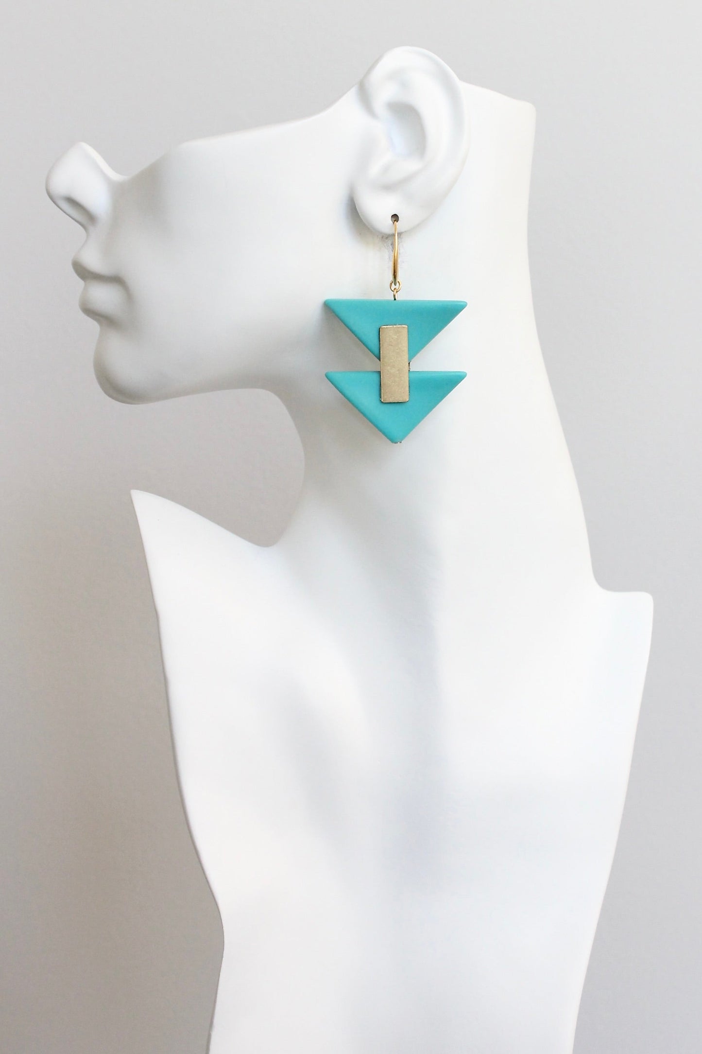 KYLE38 turquoise triangle earrings