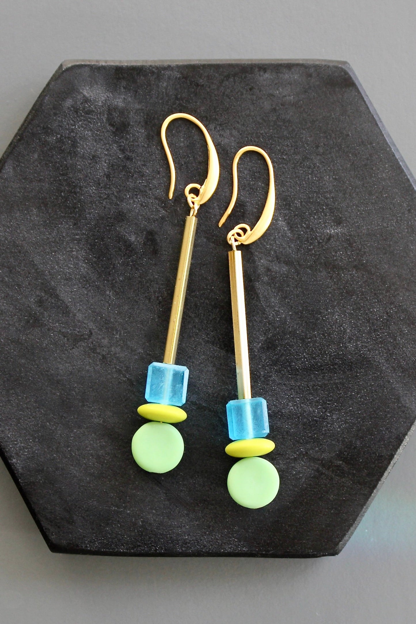 KYLE50 matte glass geometric earrings