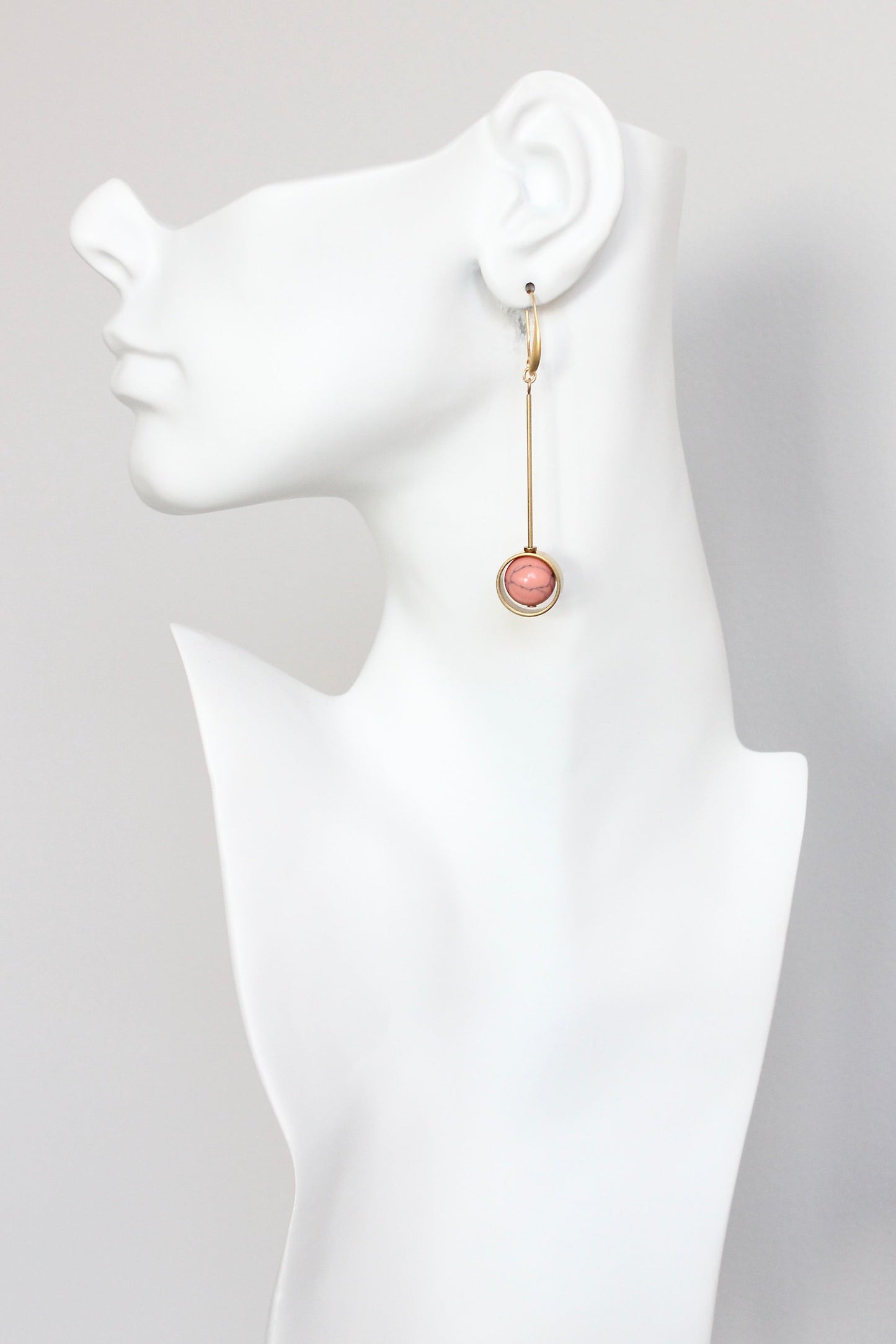 KYLE51 coral geometric earrings