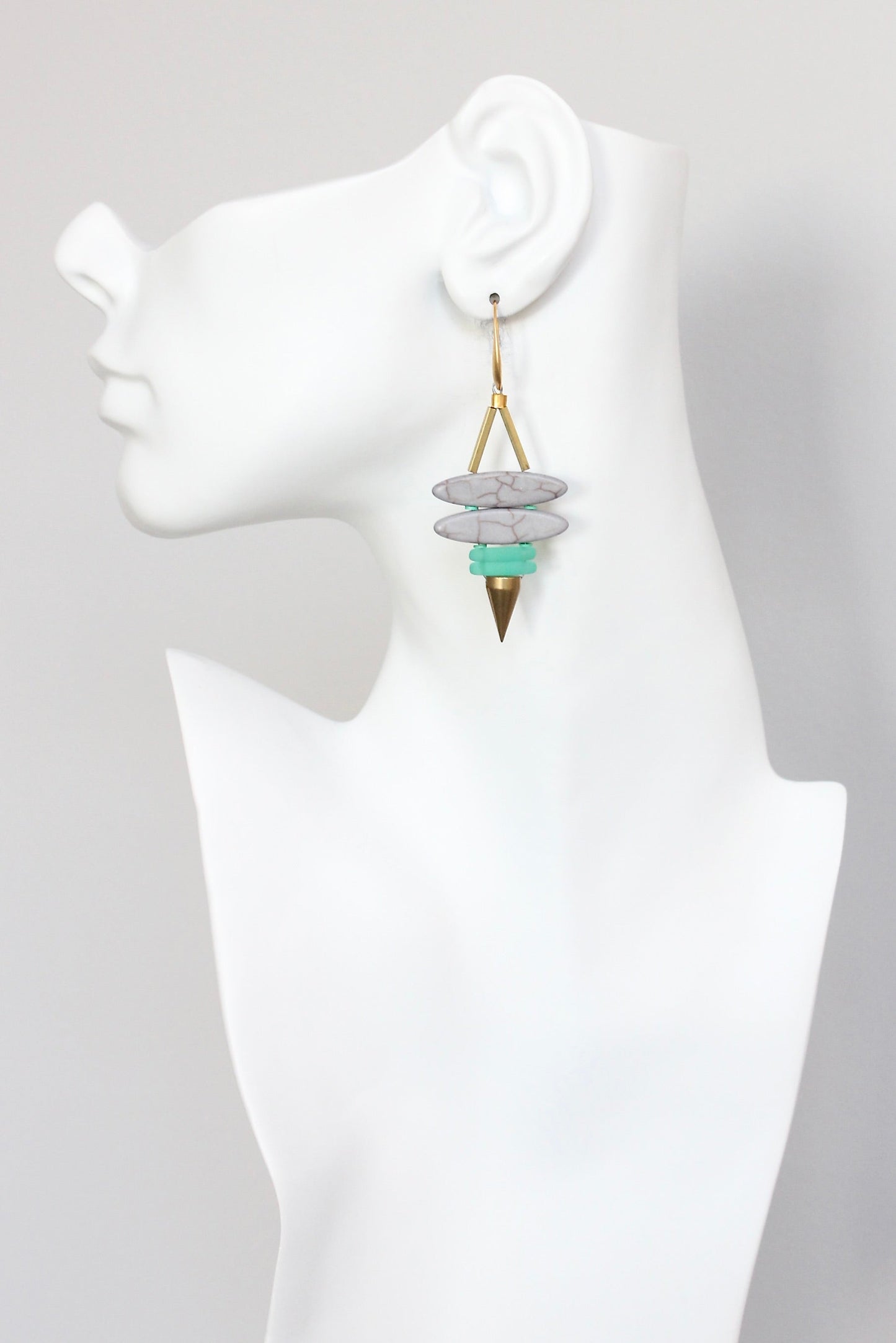 KYLE54 lavender ellipse spike earrings
