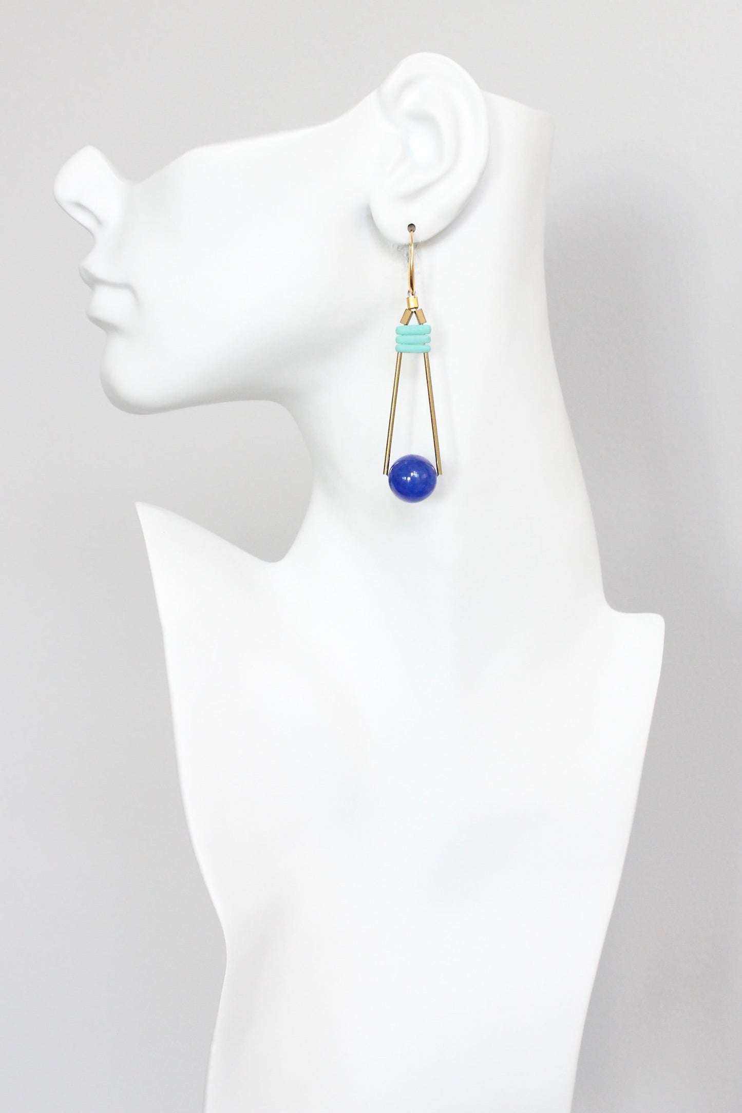KYLE56 cobalt and turquoise geometric earrings