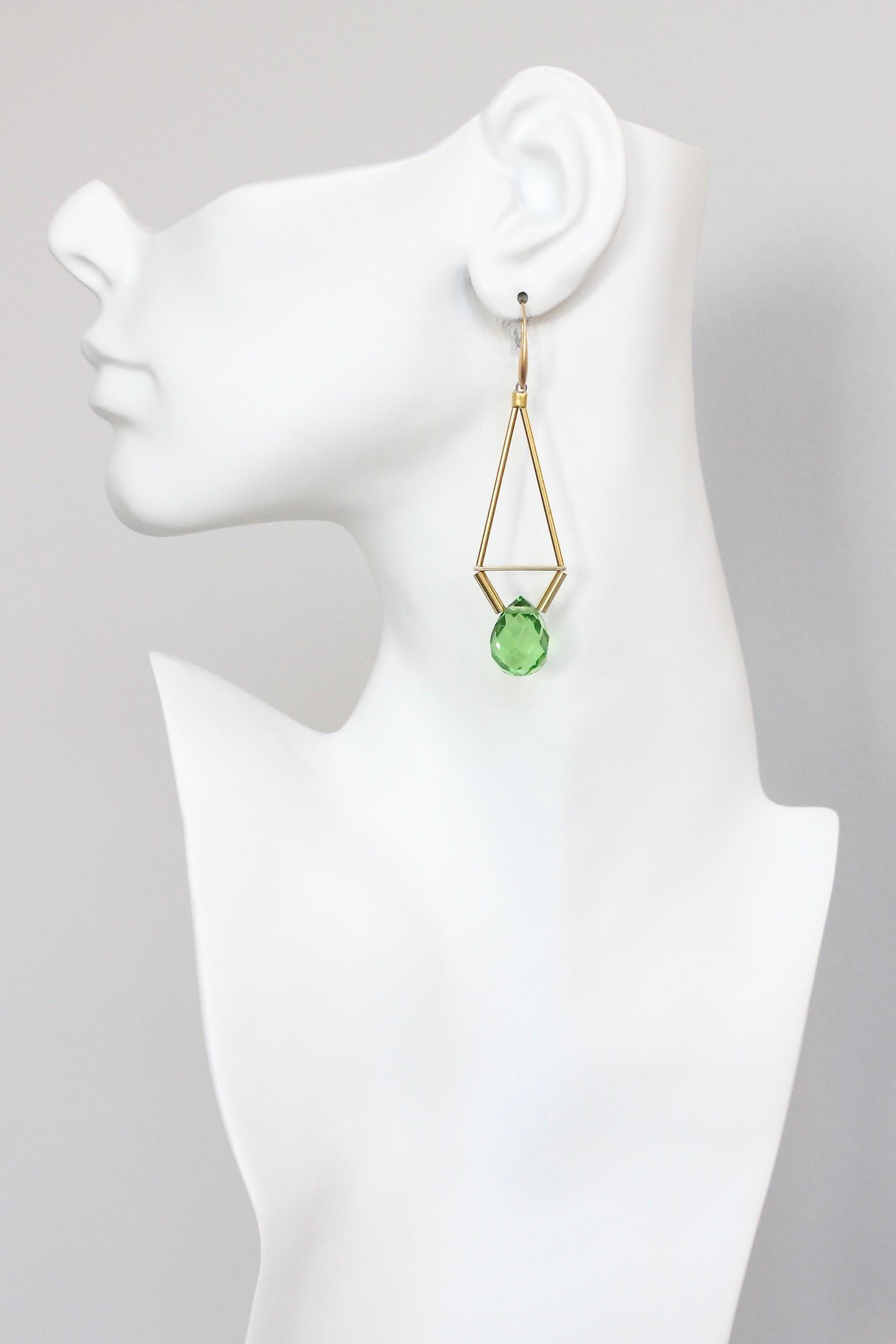 KYLE61 emerald geometric earrings