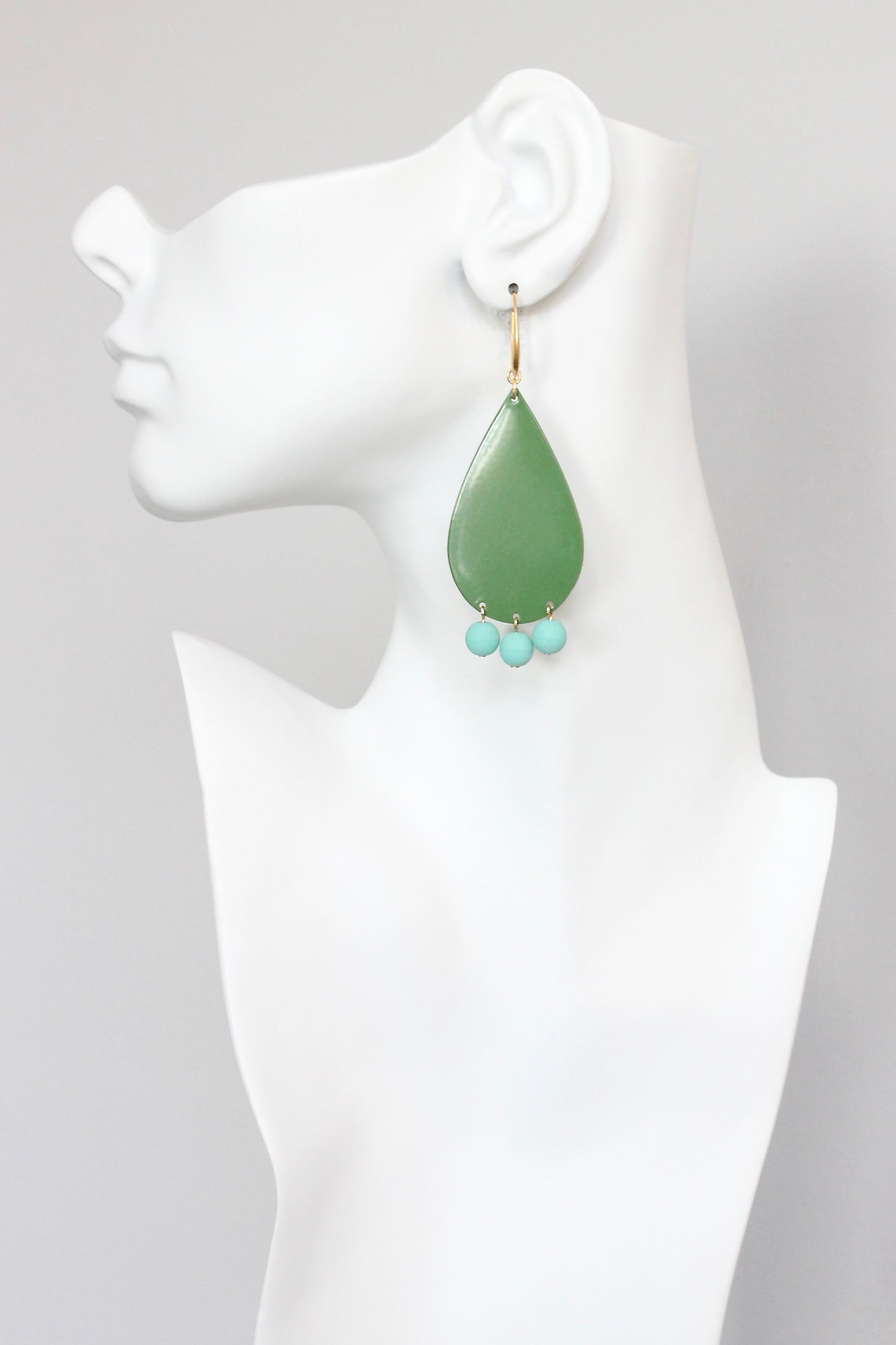 KYLE64 turquoise and green enameled earrings